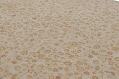 Rug & Kilim’s Tudor Style Rug in Cream with Beige-Brown Floral Patterns