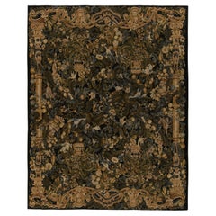 Alfombra estilo Tudor de Rug & Kilim con estampado pictórico botánico en verde, azul y beige