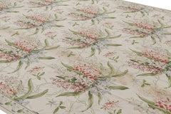 Rug & Kilim’s Tudor Style Rug in White and Cream with Floral Patterns