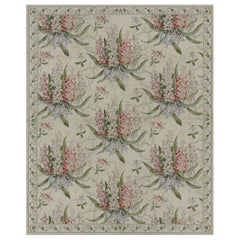 Rug & Kilim’s Tudor Style Rug in White and Cream with Floral Patterns