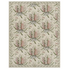Rug & Kilim’s Tudor Style Rug in White and Cream with Floral Patterns
