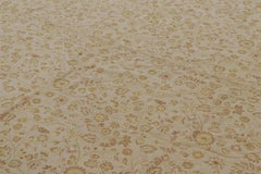 Rug & Kilim’s Tudor Style Rug in White with Beige-Brown Floral Patterns