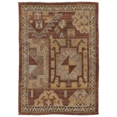 Rug & Kilim’s Turkish-Inspired Rug in Terracotta & Gold with Tribal Motifs