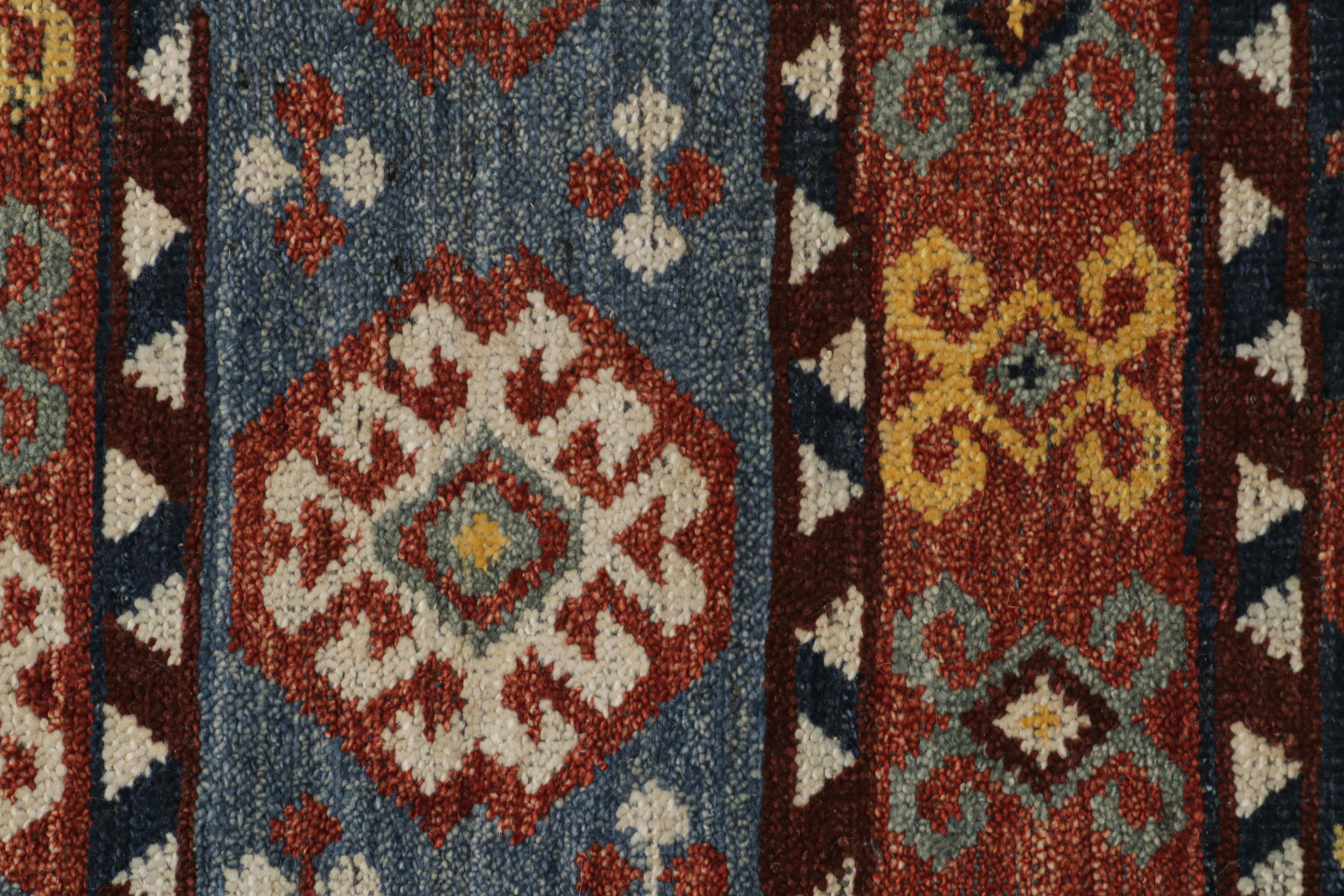 Indian Rug & Kilim’s Turkish-Inspired Rug with Geometric Pattern and Medallions For Sale