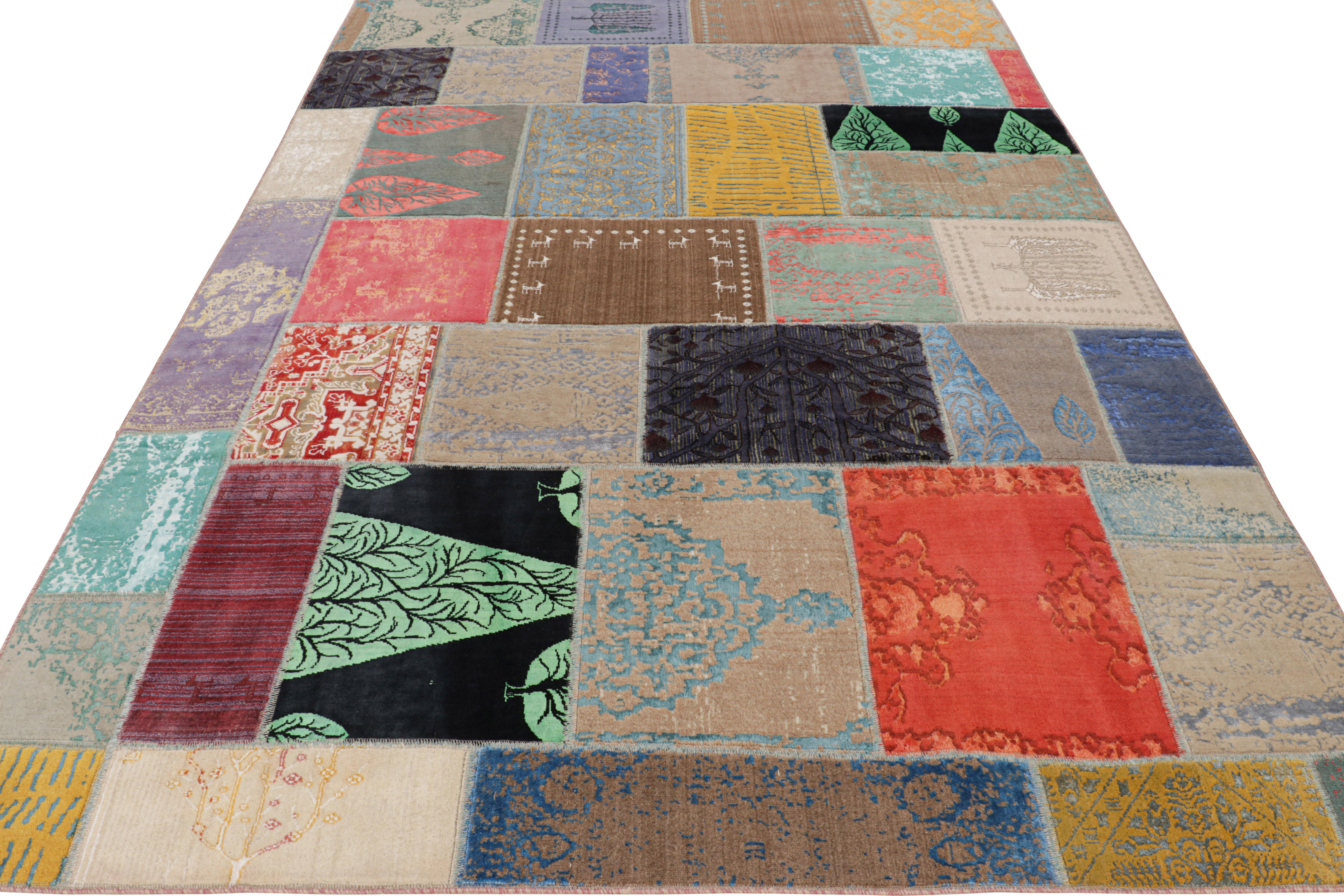Tessuto a mano Rug & Kilim: kilim turco patchwork con motivi geometrici policromatici in vendita