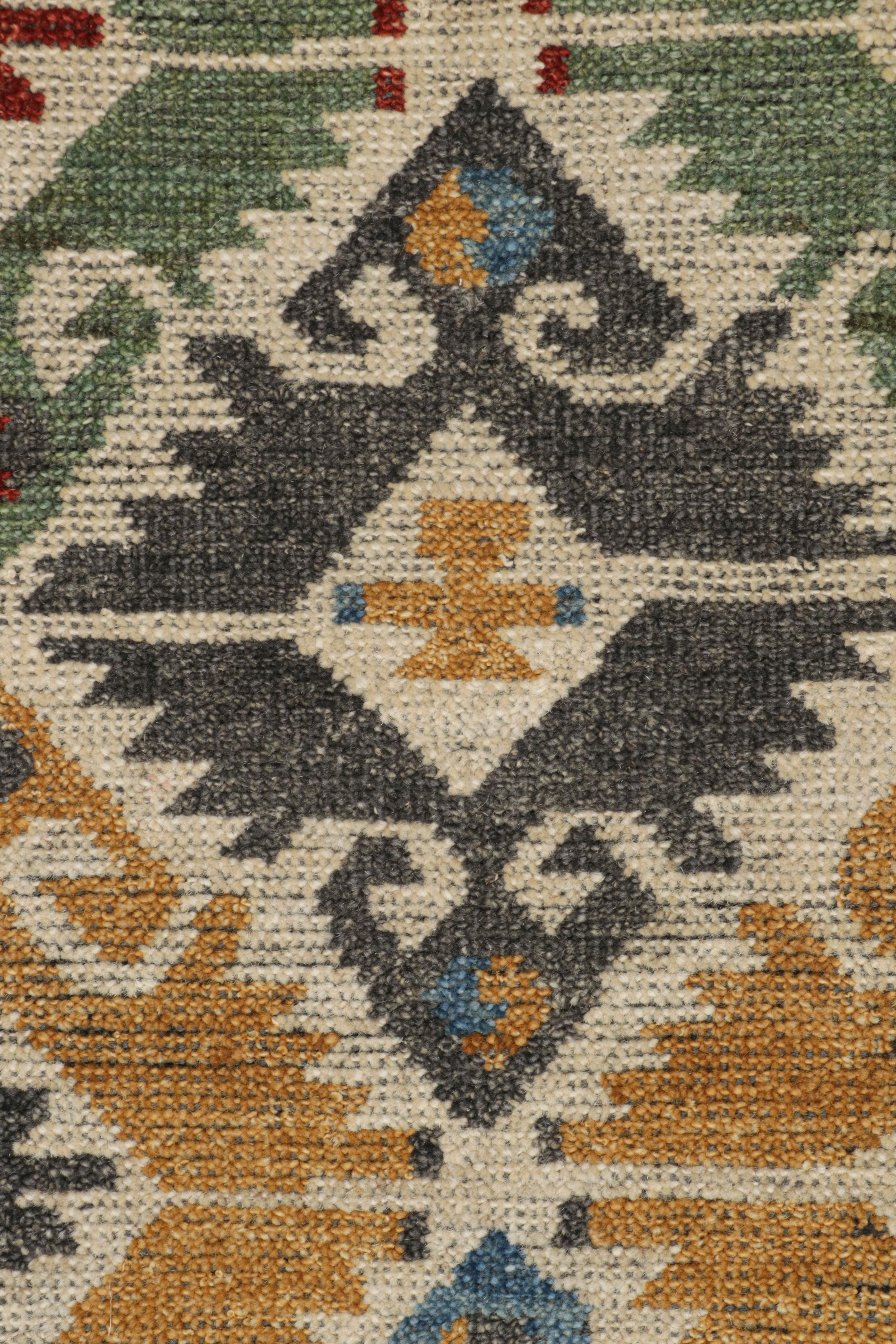 Alfombra de estilo turco Rug & Kilim en beige con motivos geométricos policromáticos Indio en venta