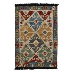 Rug & Kilim’s Turkish Style Rug in Beige with Polychromatic Geometric Patterns
