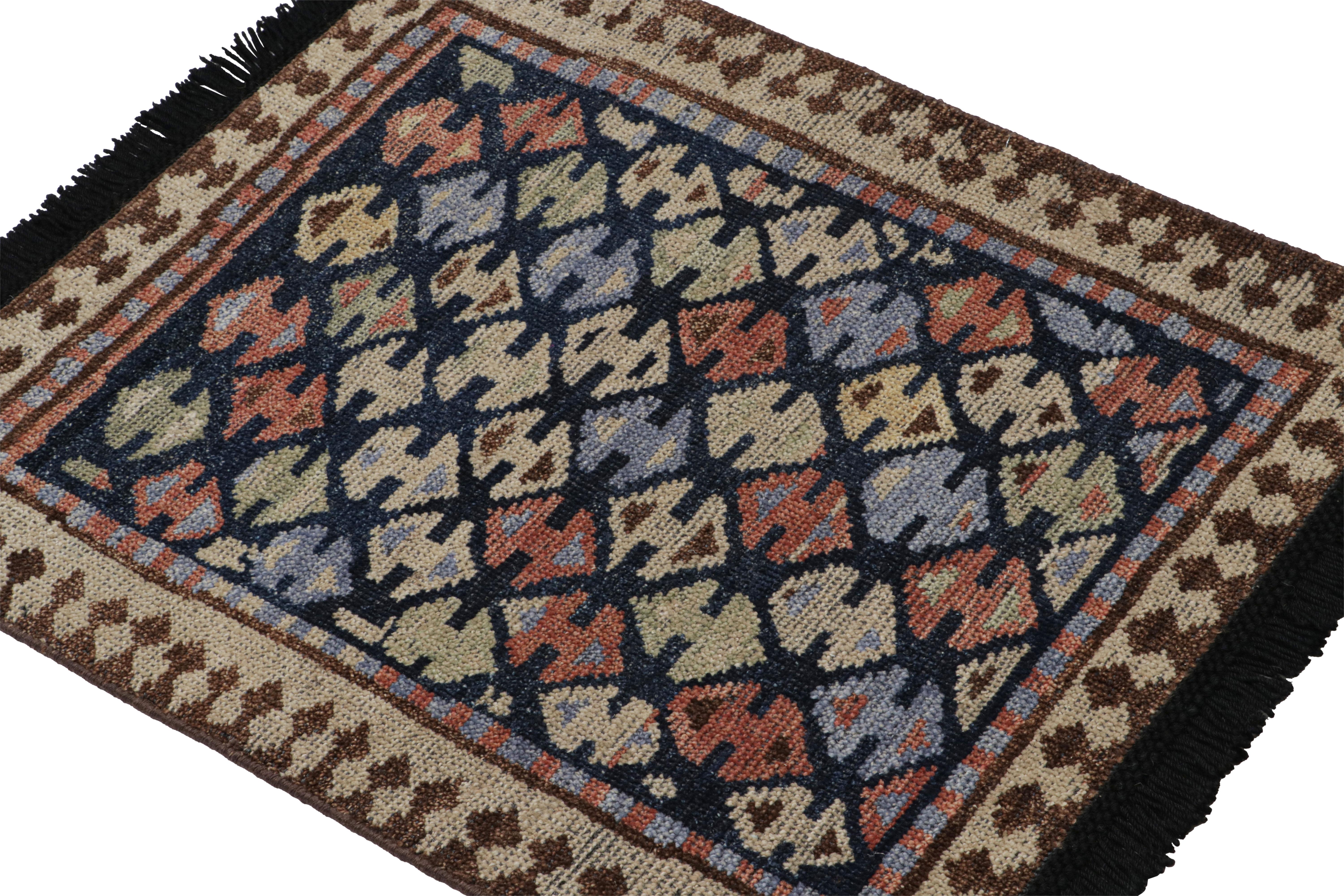 Inspired by Turkish rug and Kilims with double-sided arrow motif “Bukagi” geometric patterns, this 2x3 piece from Rug & Kilim’s Burano collection is hand-knotted in wool. 

On the Design: 

Connoisseurs will admire that this rug enjoys an archaic