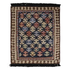 Rug & Kilim's Türkischer Teppich in Blau mit "Bukagi" Geometrischen Mustern