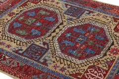 Rug & Kilim’s Turkish Style Rug in Red with Large-Scale Geometric Medallions