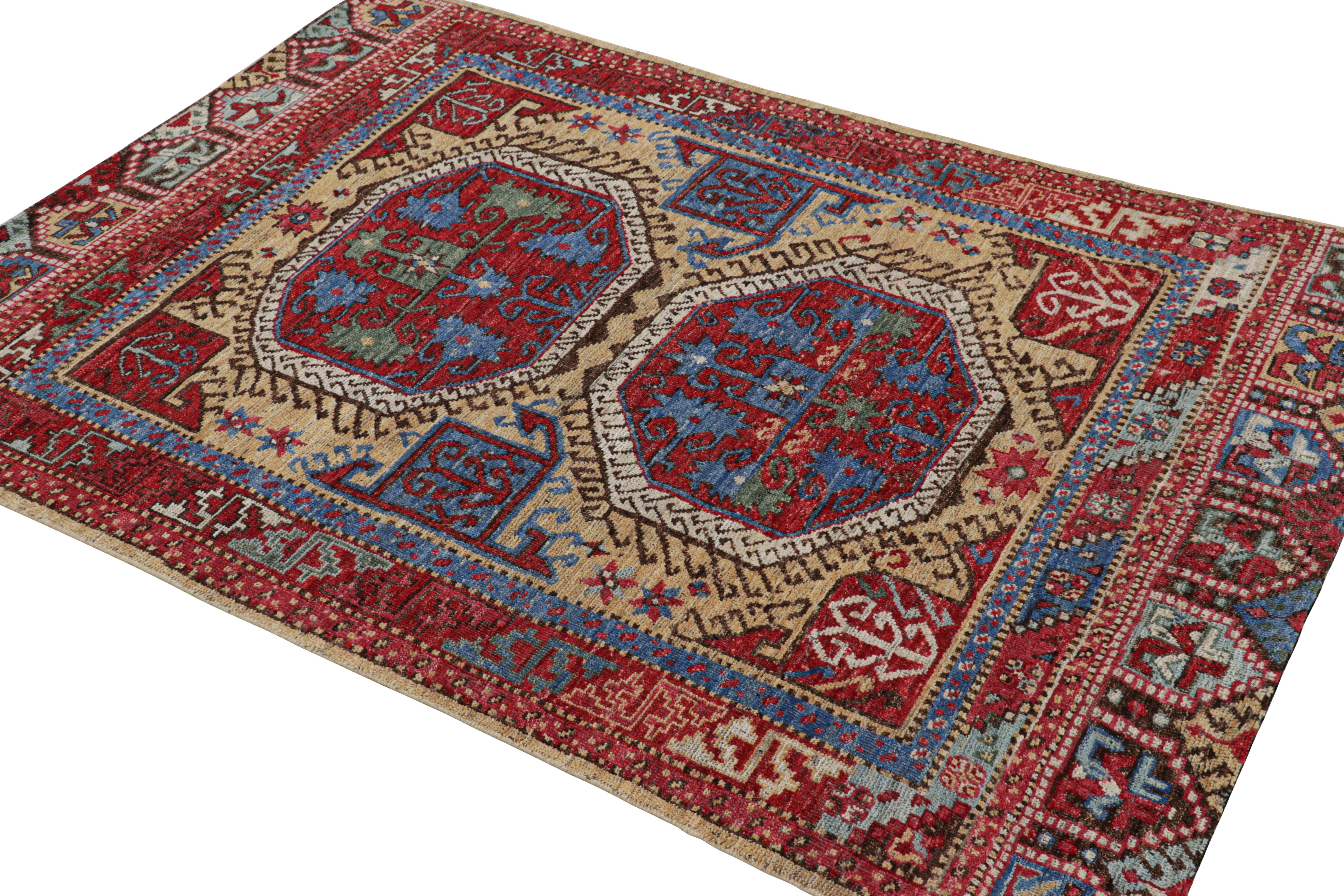 Türkischer Teppich von Rug & Kilim in Rot mit großflächigen geometrischen Medaillons im Zustand „Neu“ im Angebot in Long Island City, NY
