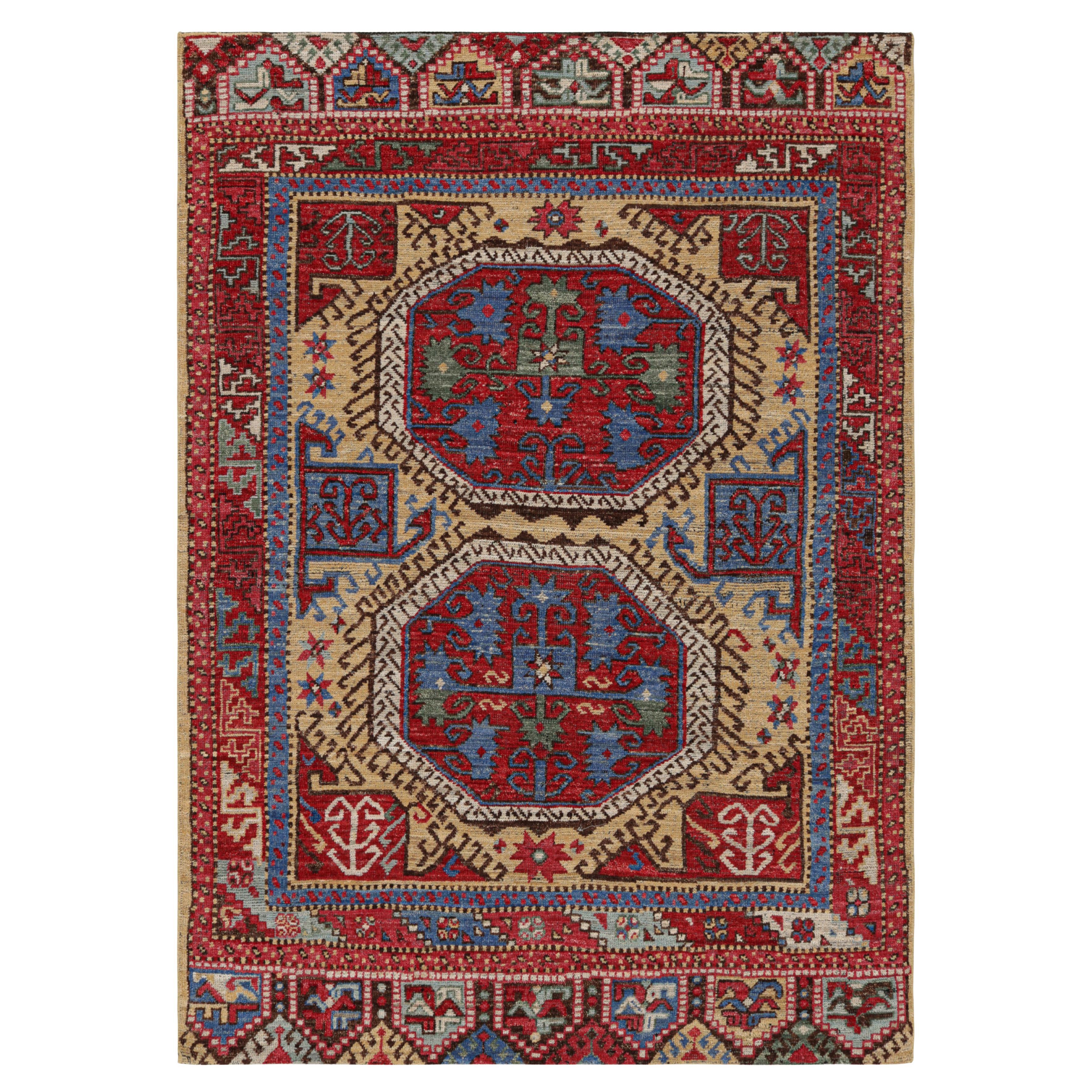 Rug & Kilim’s Turkish Style Rug in Red with Large-Scale Geometric Medallions