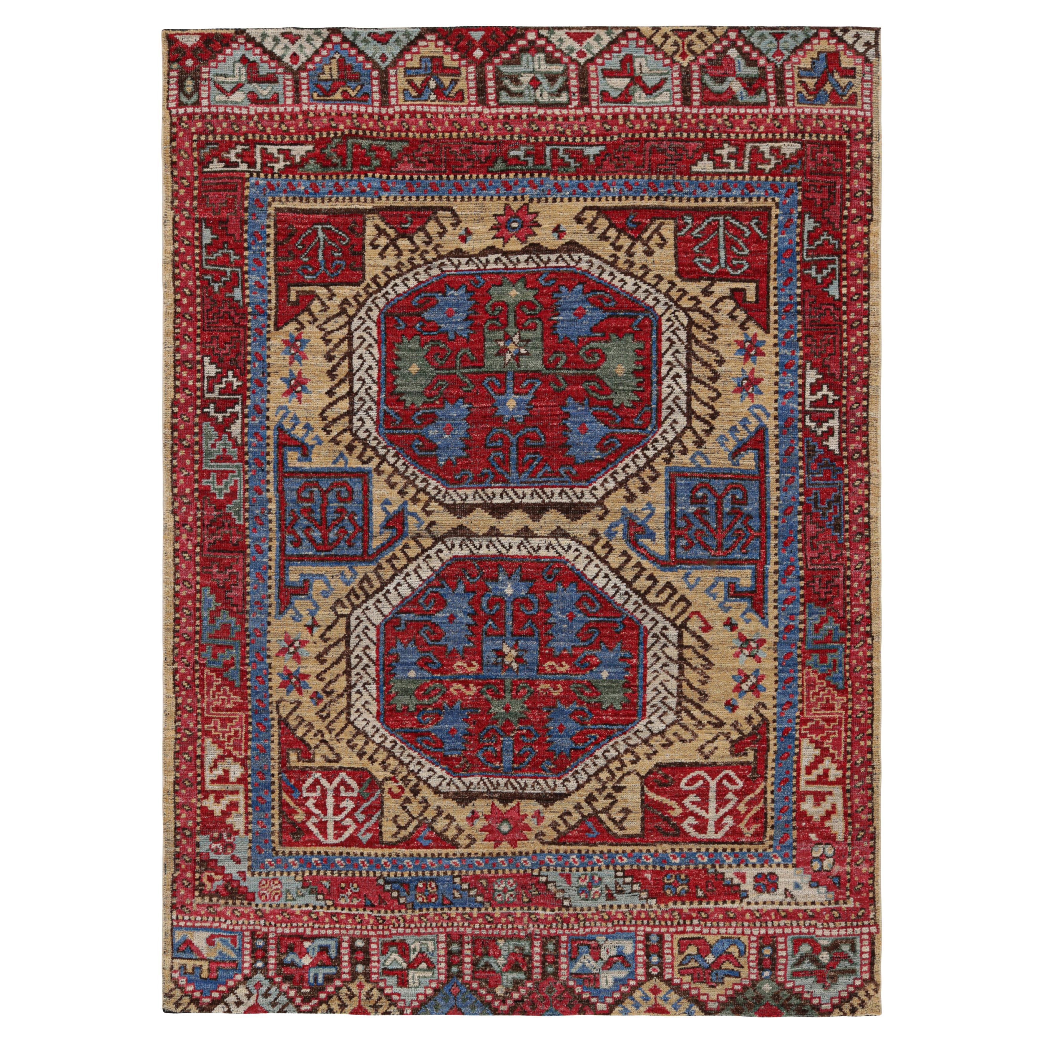 Rug & Kilim’s Turkish Style Rug in Red with Large-Scale Geometric Medallions