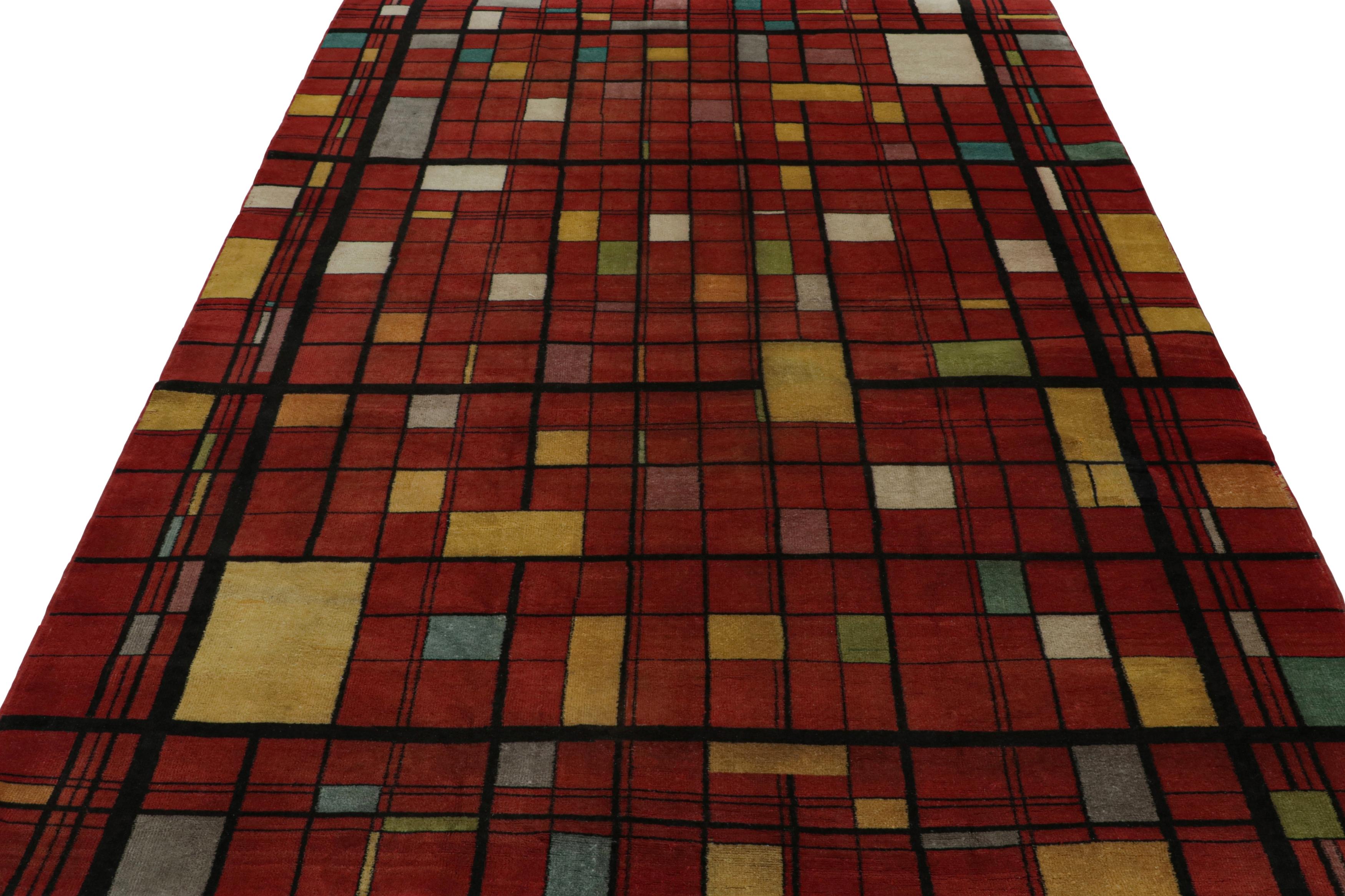 Art déco Rug & Kilim's Vintage Zeki Müren European Art Deco rug, with Geometric patterns. en vente