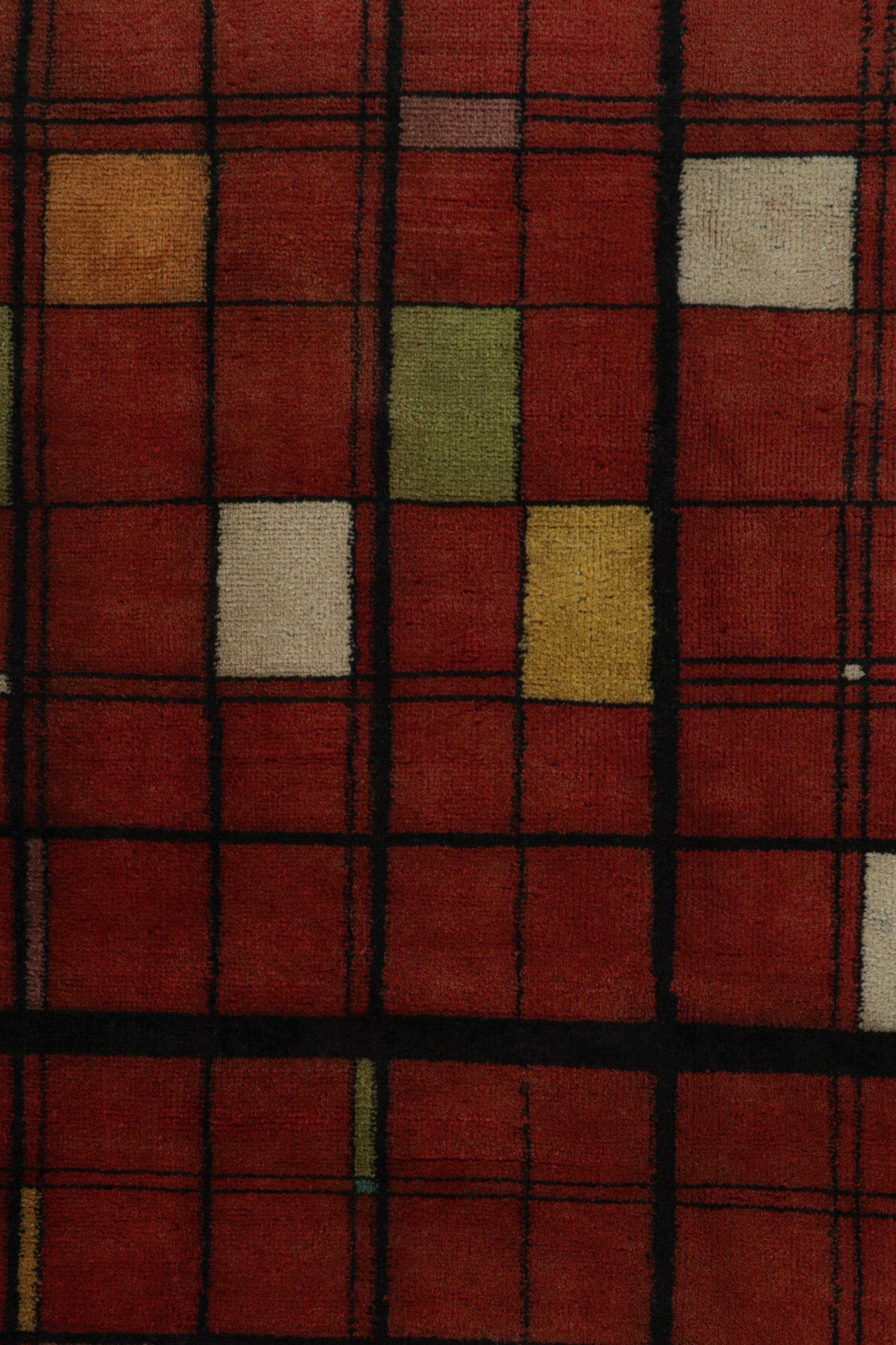 Rug & Kilim's Vintage Zeki Müren European Art Deco rug, with Geometric patterns. Bon état - En vente à Long Island City, NY