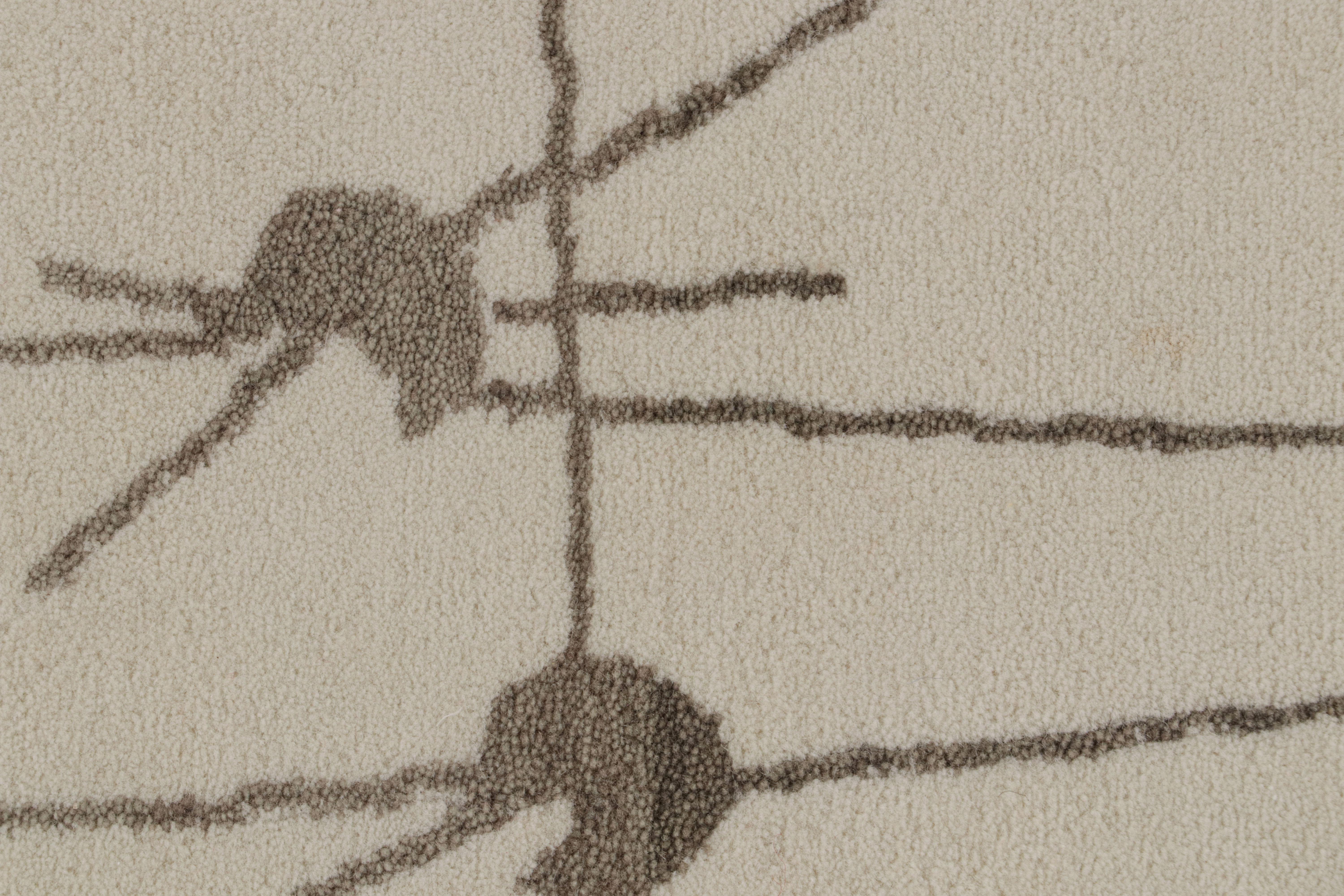Rug & Kilim: tappeto bianco minimalista in stile Mid-Century Modern con motivo geometrico In condizioni Nuovo in vendita a Long Island City, NY
