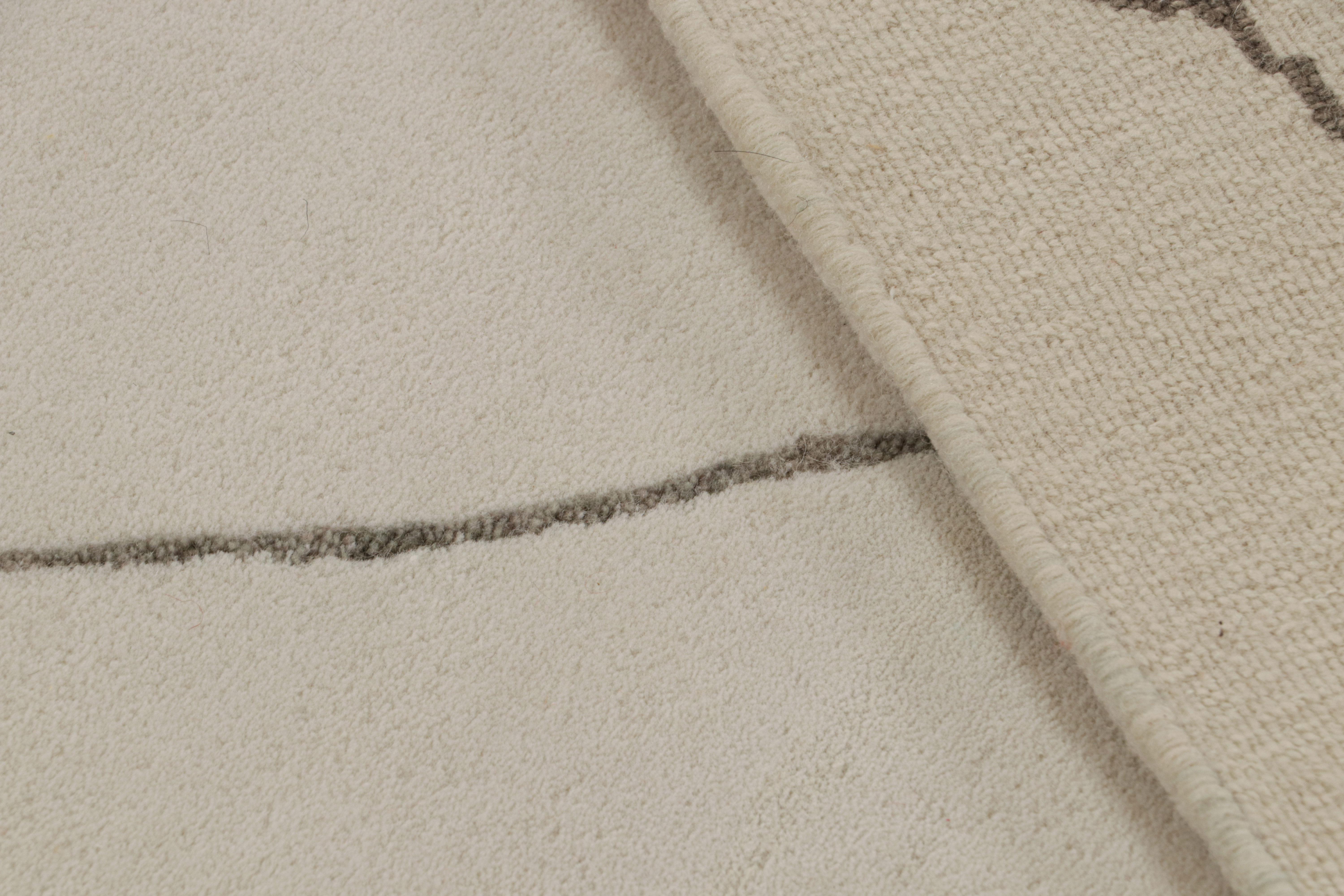 XXI secolo e contemporaneo Rug & Kilim: tappeto bianco minimalista in stile Mid-Century Modern con motivo geometrico in vendita