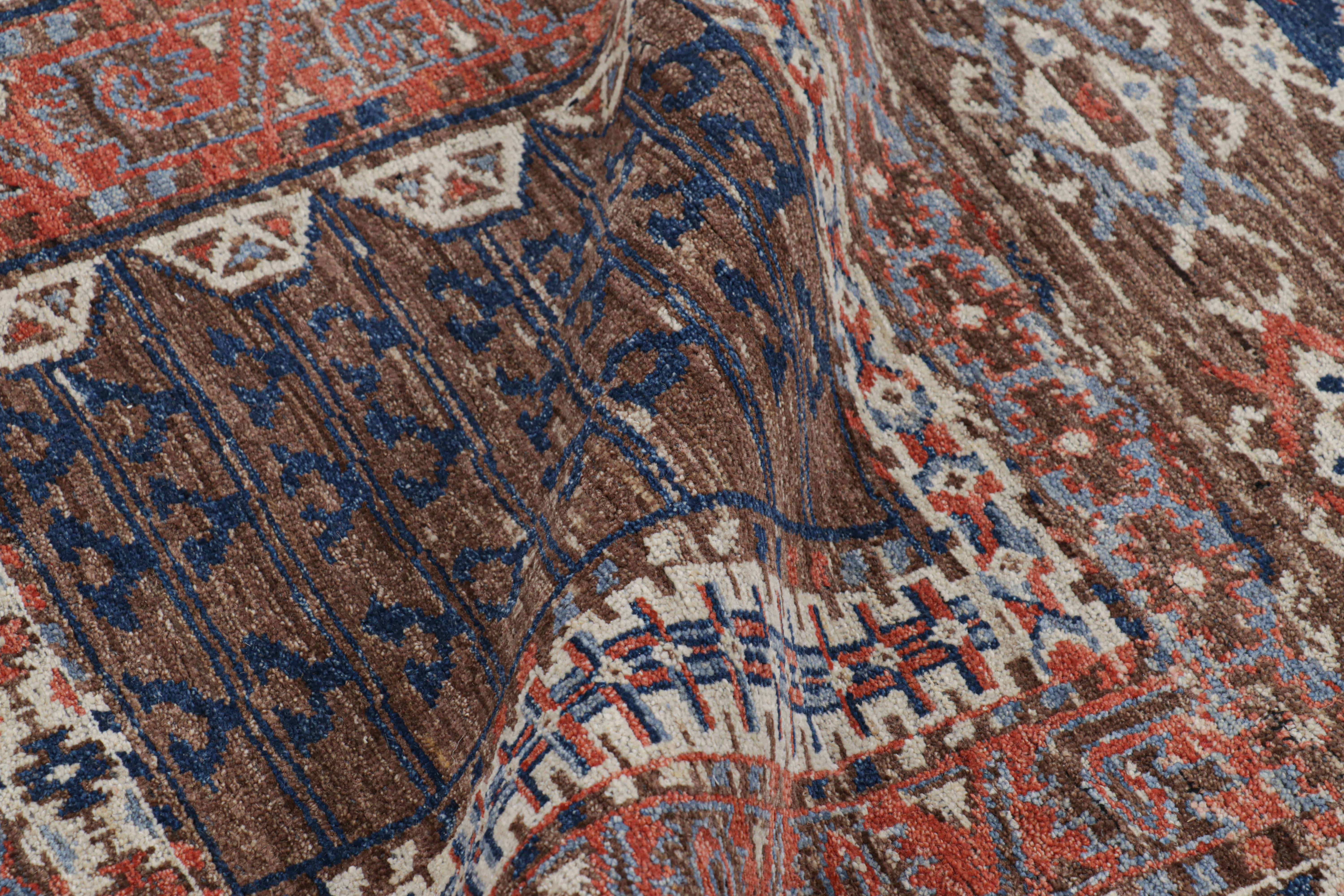 Rug & Kilim’s Yomut Ensi Style Rug in Red with Geometric Patterns In New Condition For Sale In Long Island City, NY