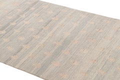 Rug & Kilim's Youngste Geometric Siver-Gray and Green Wool Runner