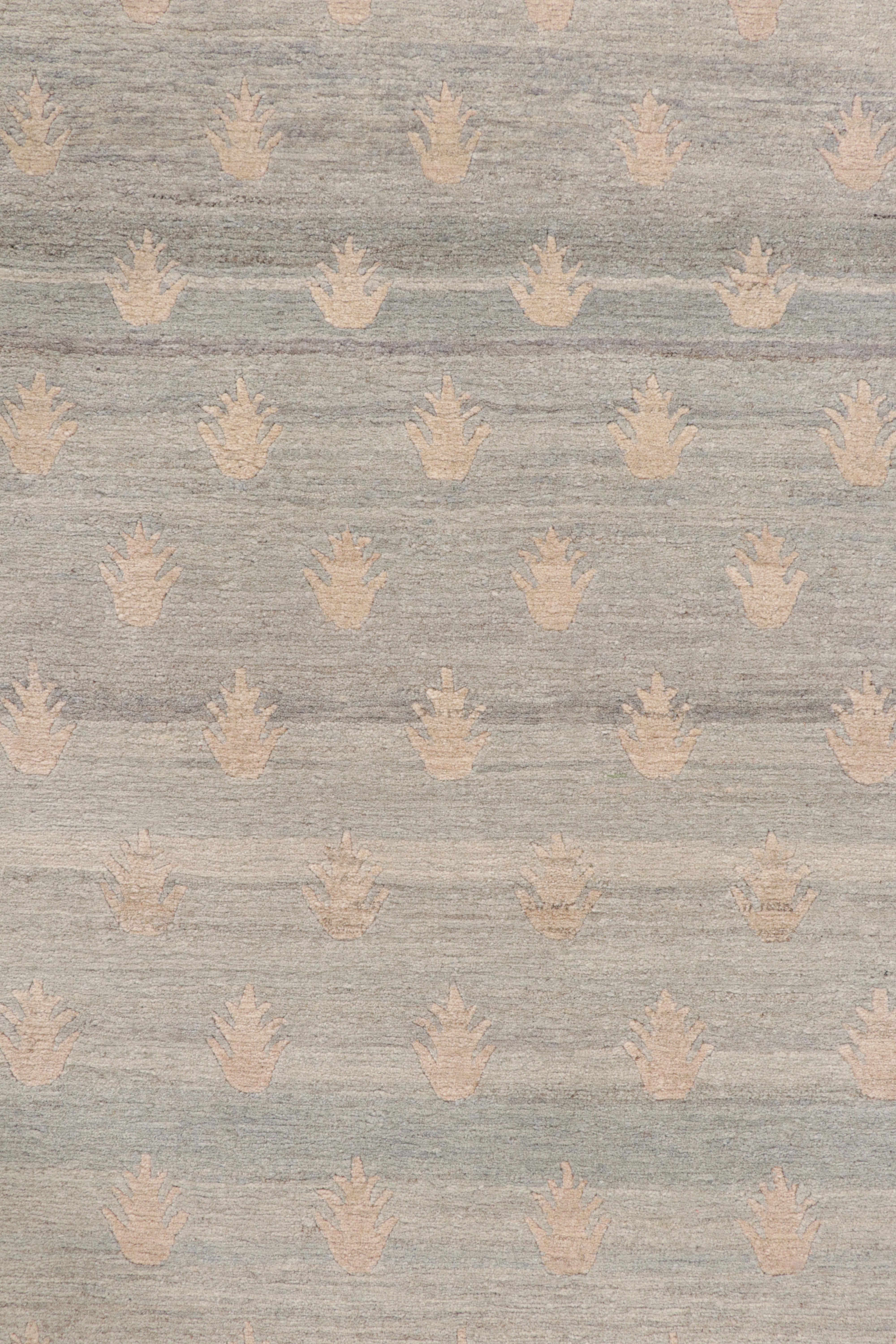 Alfombra de lana Youngste Geometric Siver-Gris y Verde de Rug & Kilim Siglo XXI y contemporáneo en venta