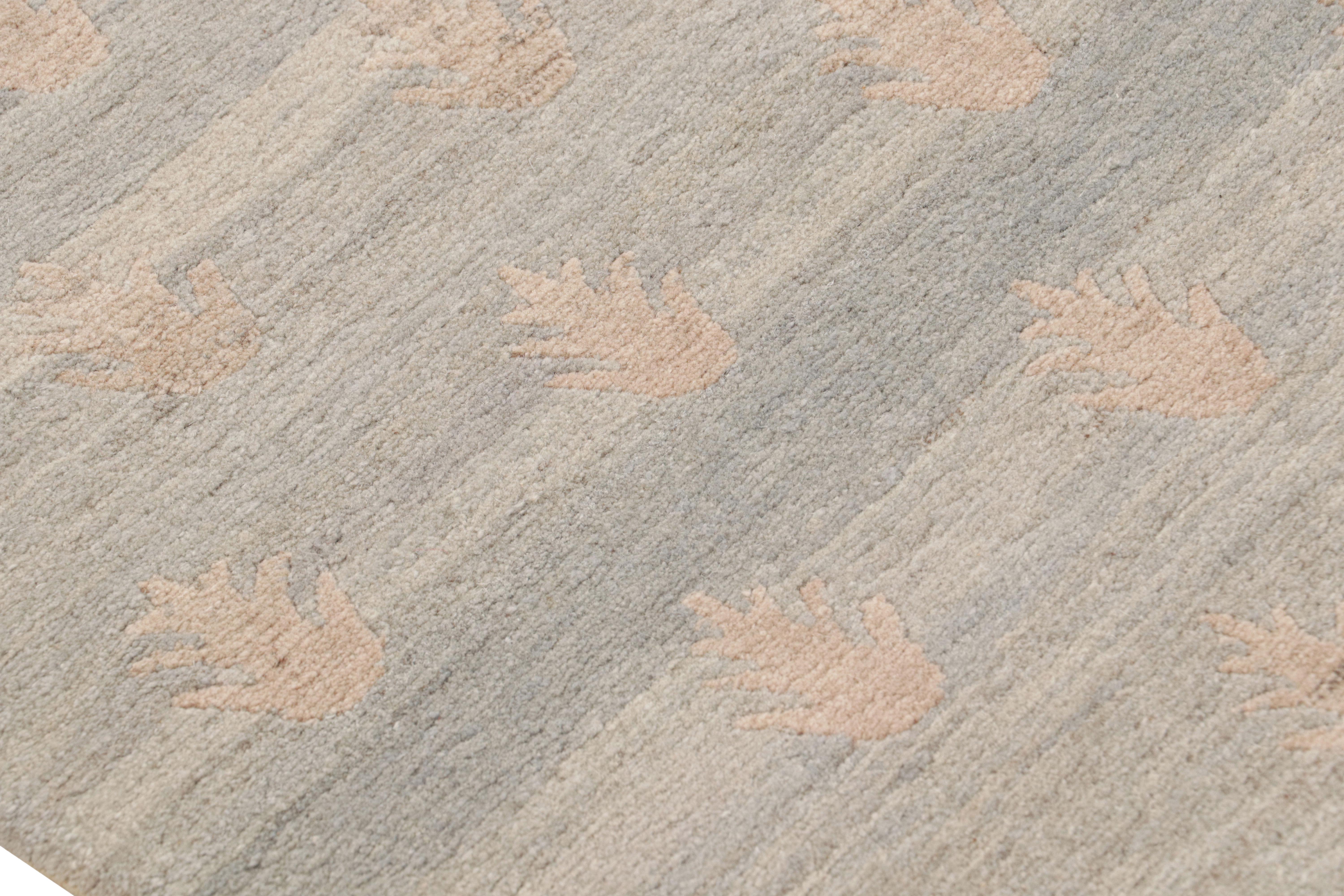 Alfombra de lana Youngste Geometric Siver-Gris y Verde de Rug & Kilim Lana en venta