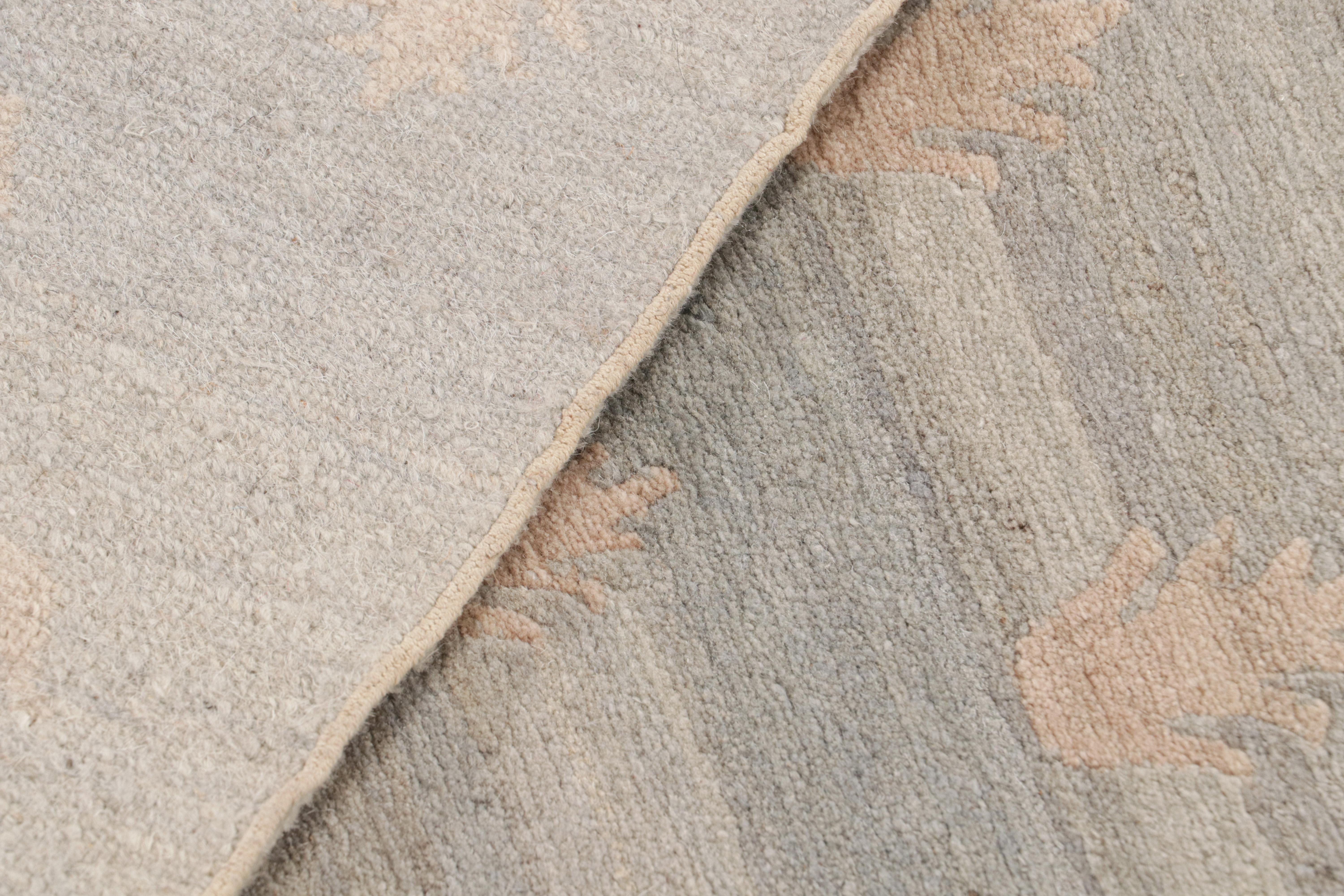 Alfombra de lana Youngste Geometric Siver-Gris y Verde de Rug & Kilim en venta 1