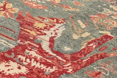 Rug & Kilim’s Zeychour Style Rug in Blue with Red Fox Pictorial