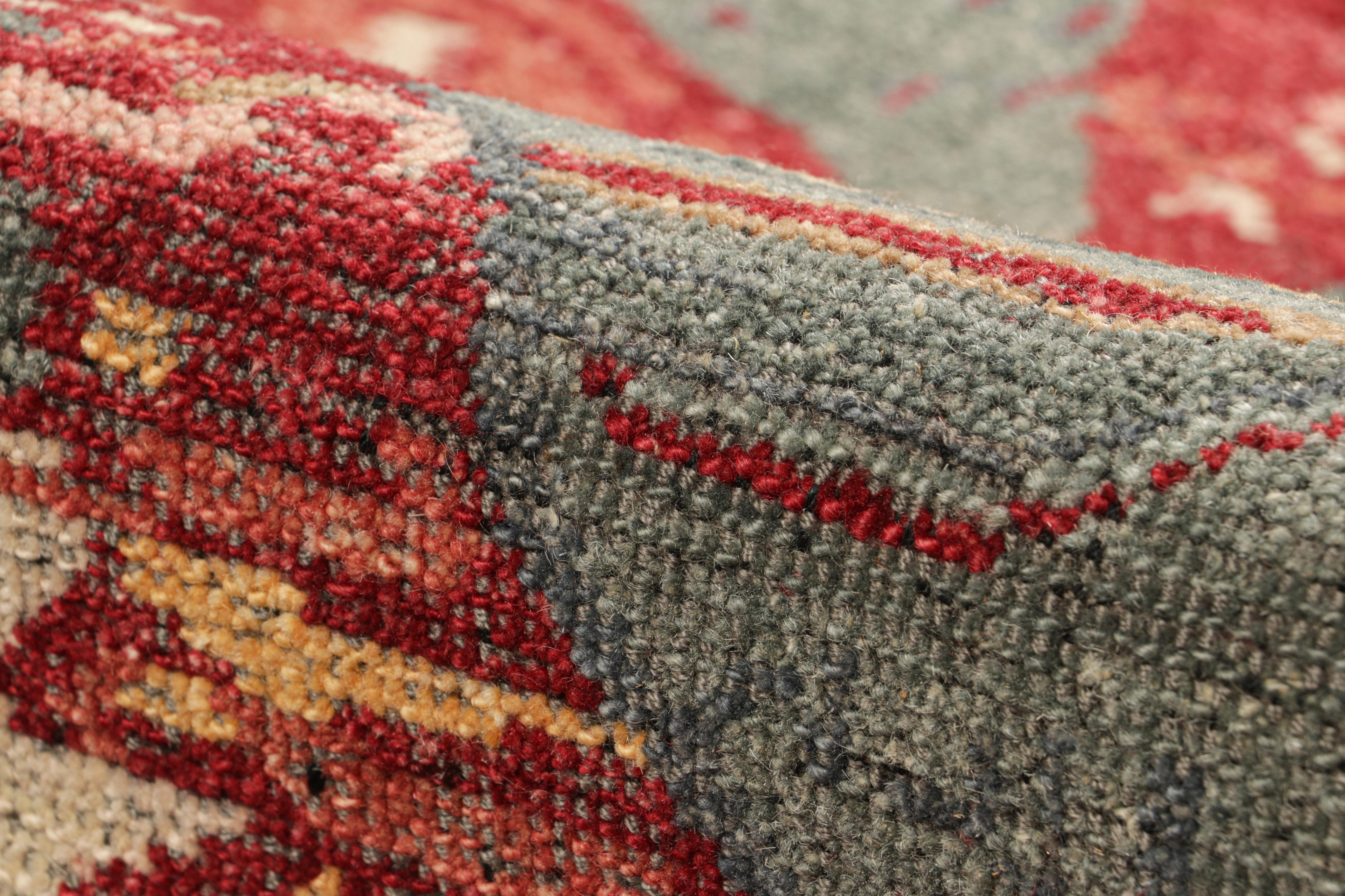 Wool Rug & Kilim’s Zeychour Style Rug in Blue with Red Fox Pictorial For Sale