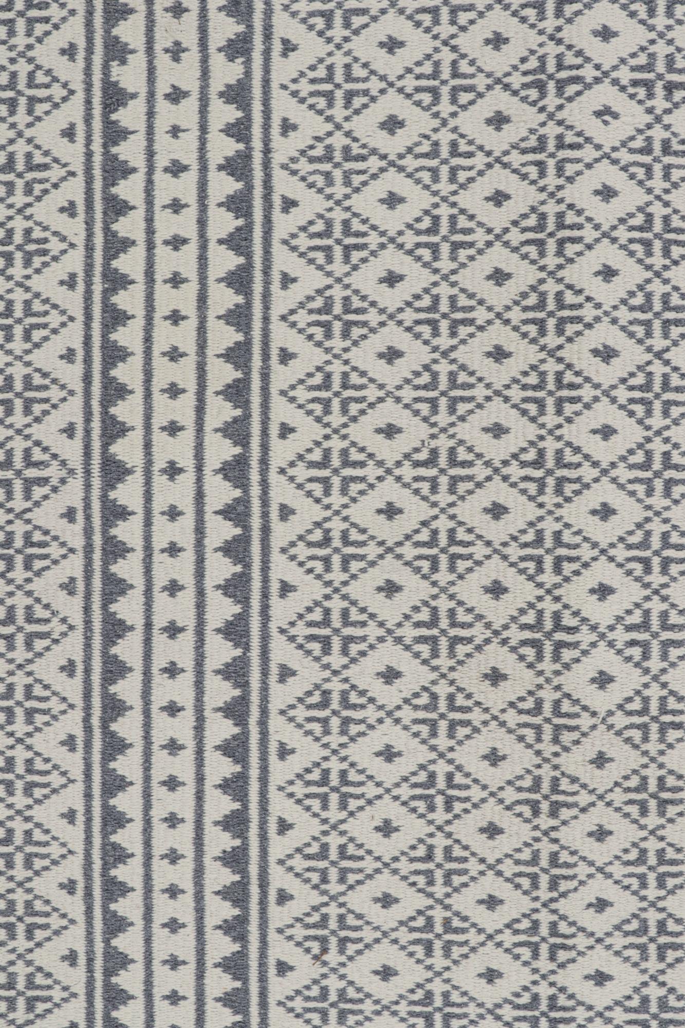 Rug & Kilim’s Zilu Style Kilim in White and Blue-Gray Geometric Pattern Neuf - En vente à Long Island City, NY