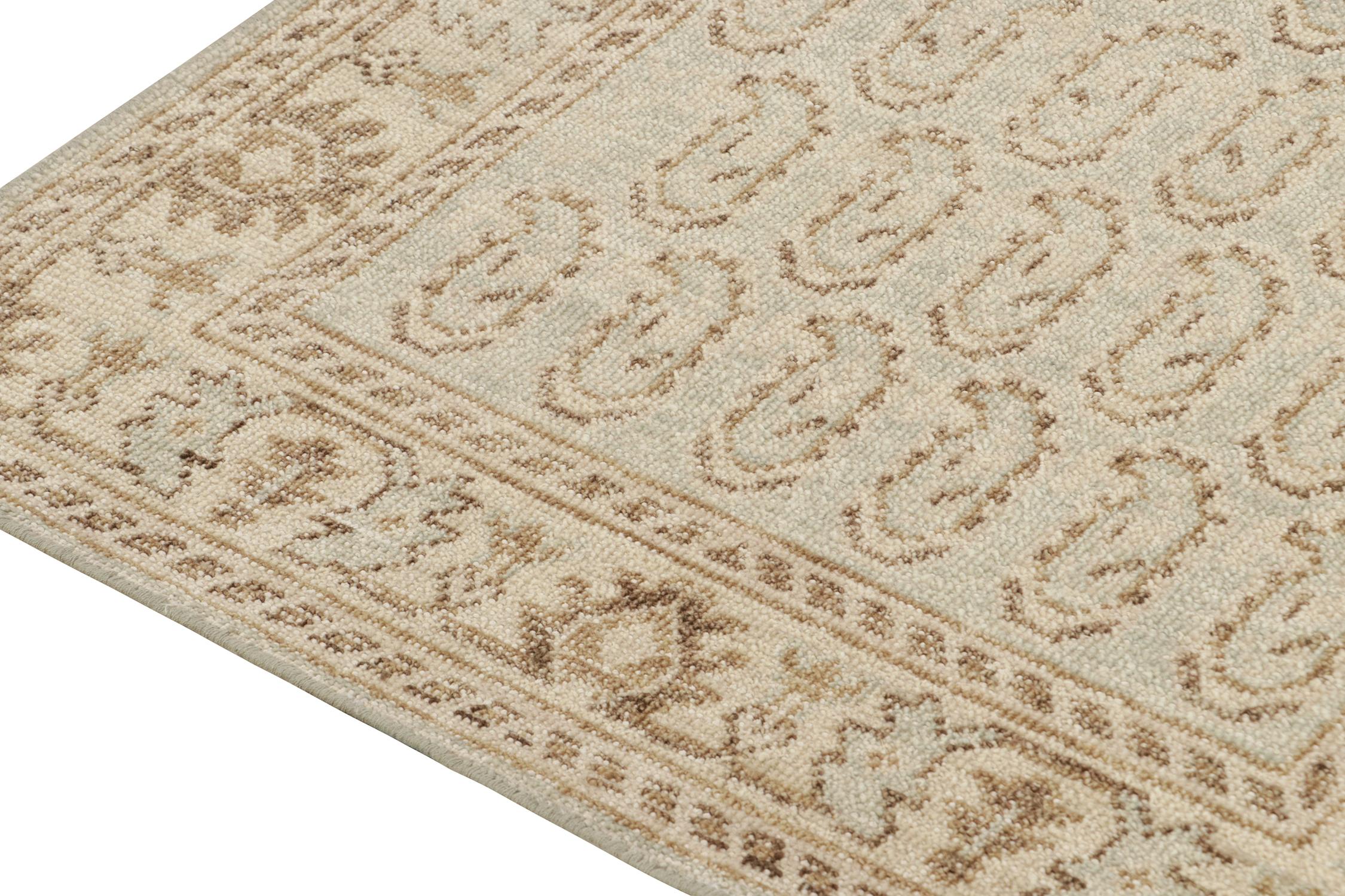 Hand-Knotted Rug & Kilim’stribal Style Rug in Blue with Beige-Brown Paisley Patterns For Sale