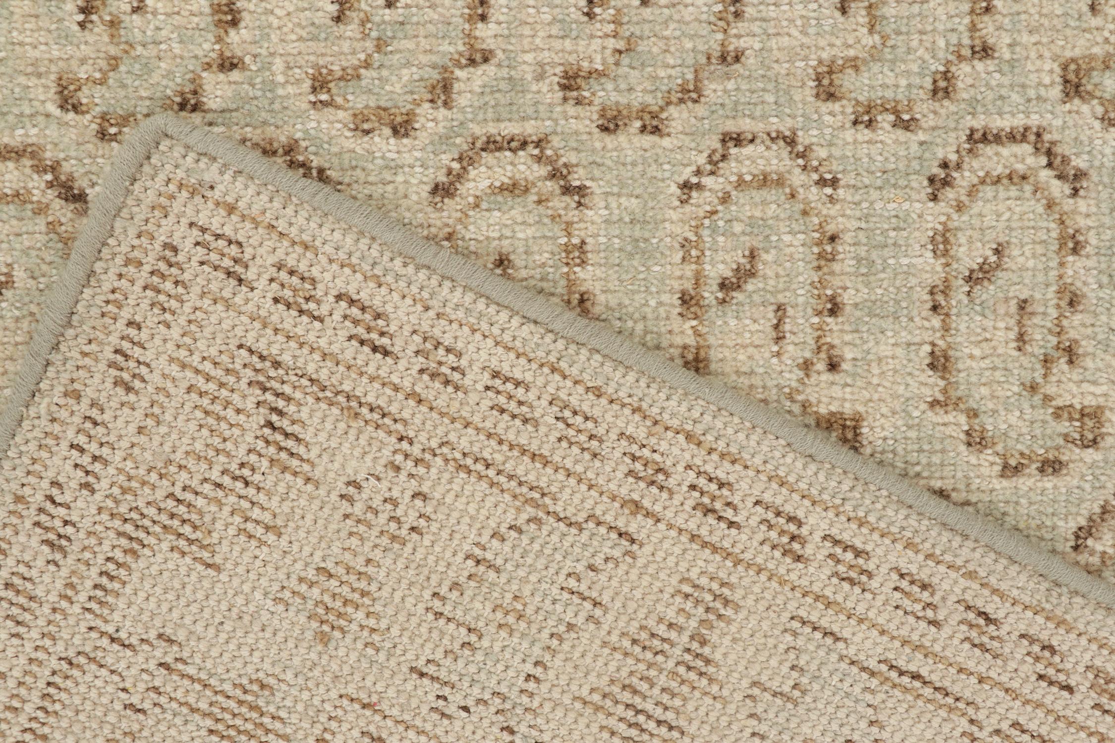 Contemporary Rug & Kilim’stribal Style Rug in Blue with Beige-Brown Paisley Patterns For Sale