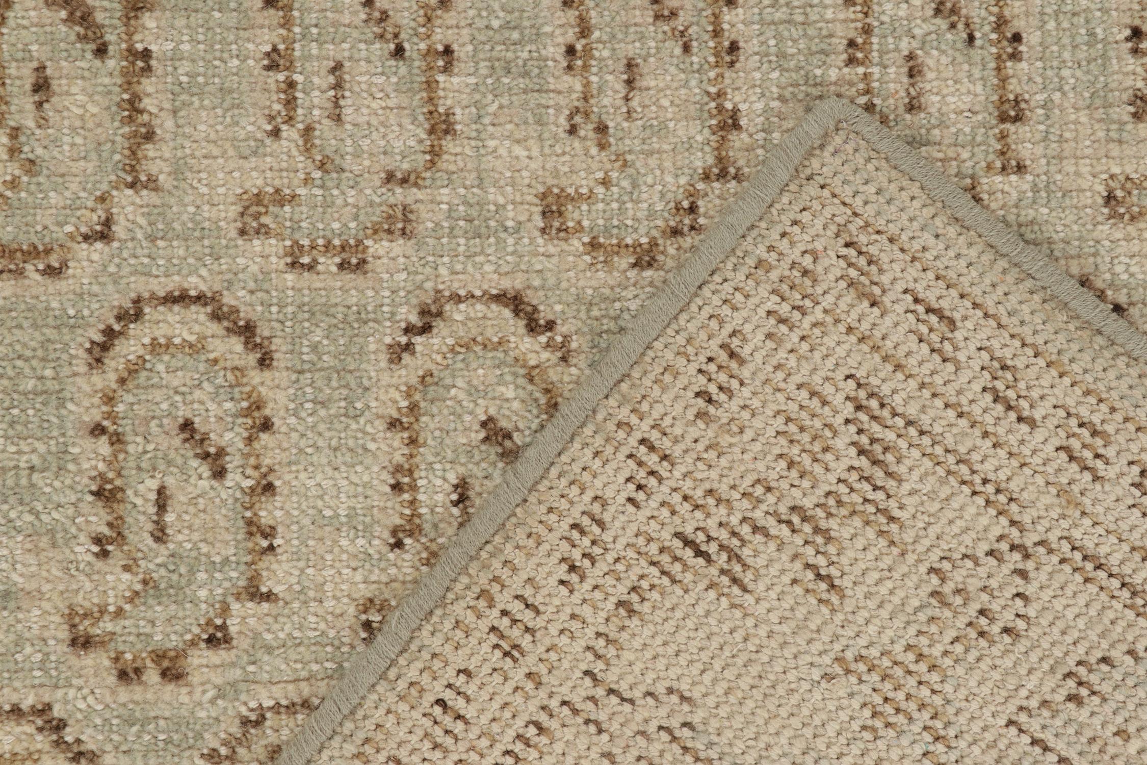 Traves de Mesa de Estilo Tribal de Rug & Kilim en Azul con Dibujos de Paisley en Marrón y Beige Lana en venta