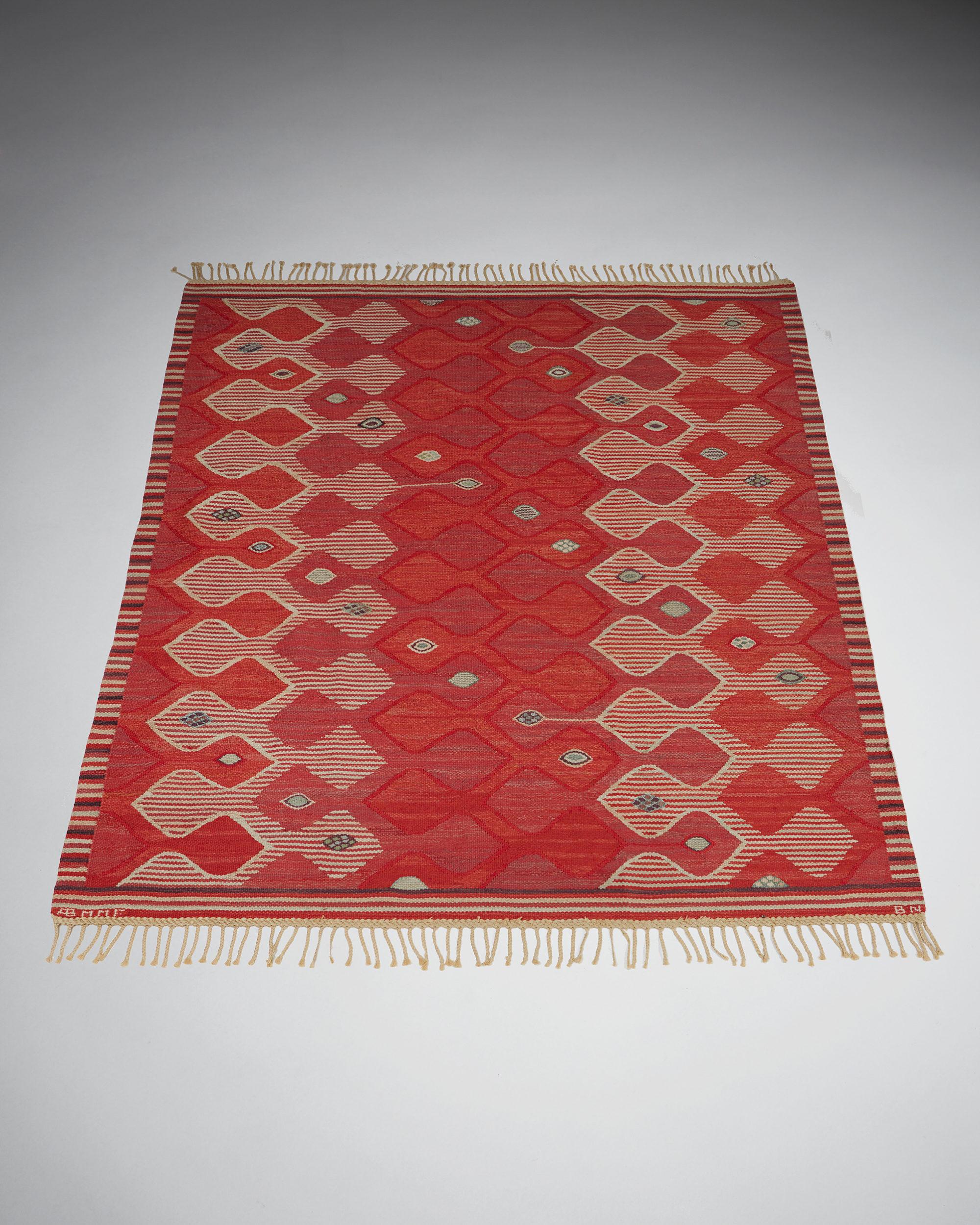 Rug “Kringelikroka” Designed by Barbro Nilsson for MMF AB, Sweden, 1954 ...