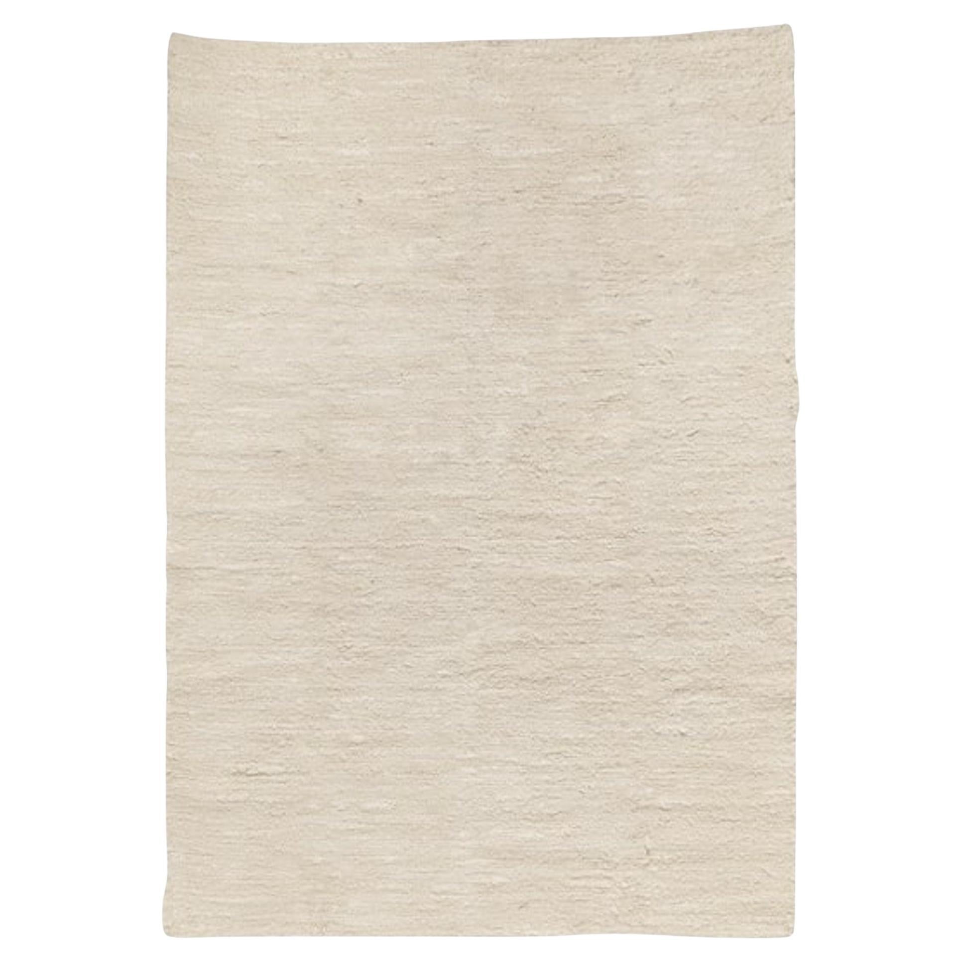 Handwoven Ecru Cotton Portuguese Rug Lagos SAUDADE DESIGN