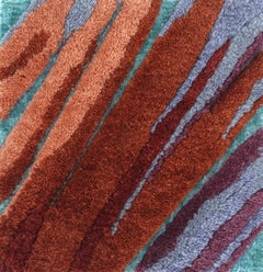 Rug Laser Earth Luxury Designer Hand-Knotted Colorful, in Stock