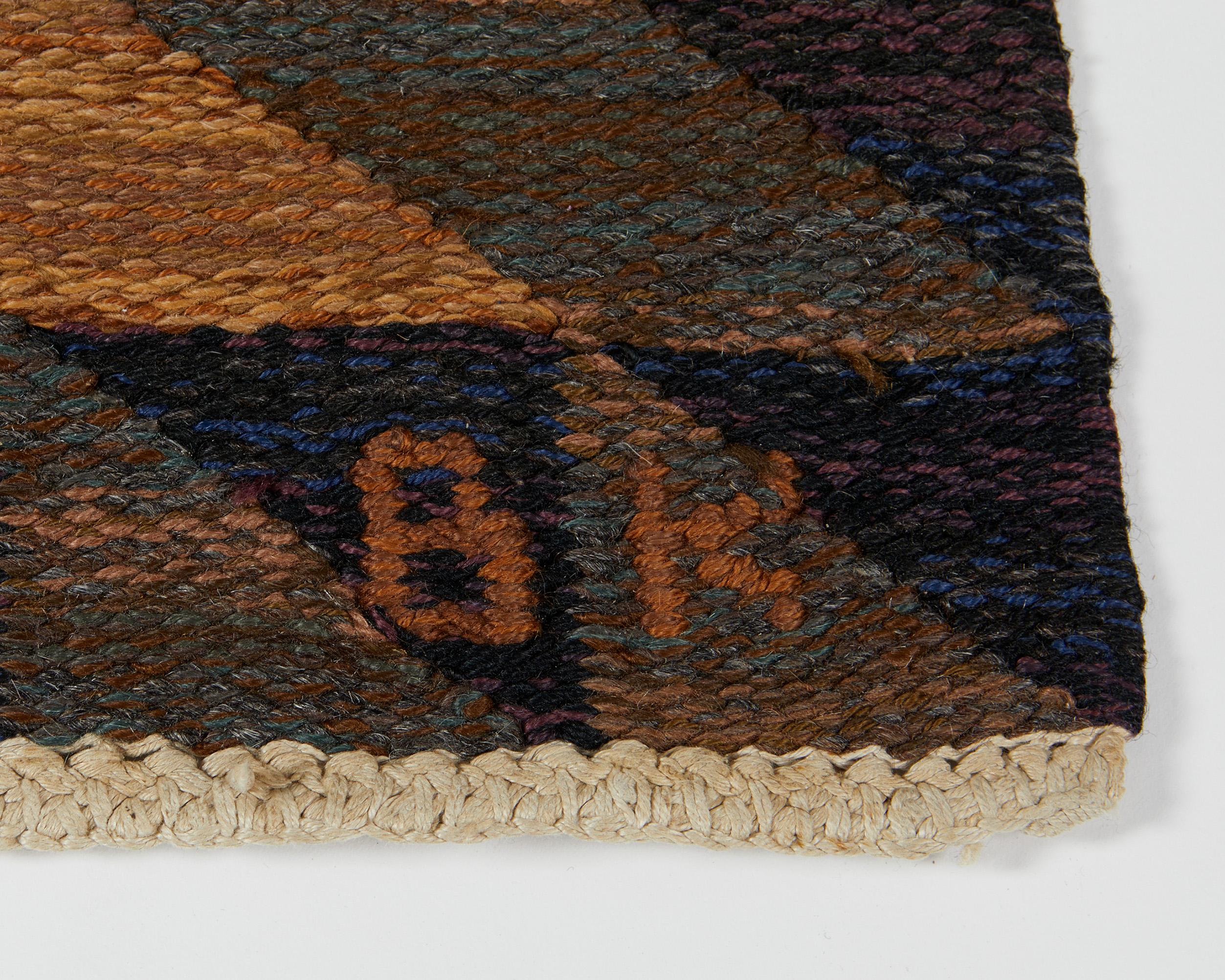 Fabric Rug “Mexico” Designed by Berit Koenig for Svensk Hemslöjd, Sweden, 1960's