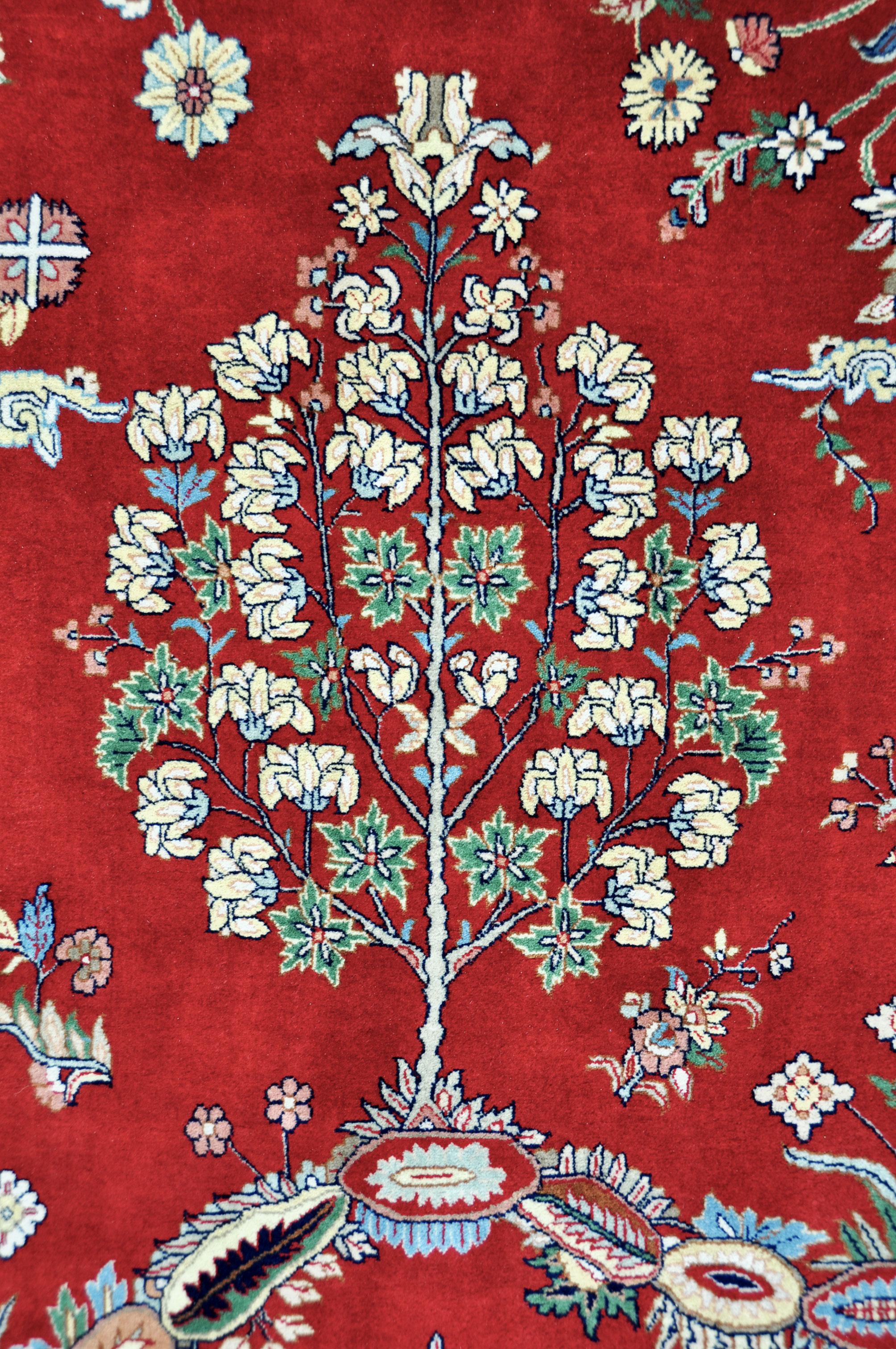 Other Rug - Carpet - Mogul Wool Hand Knotted Red and Green 241 x 301 cm For Sale