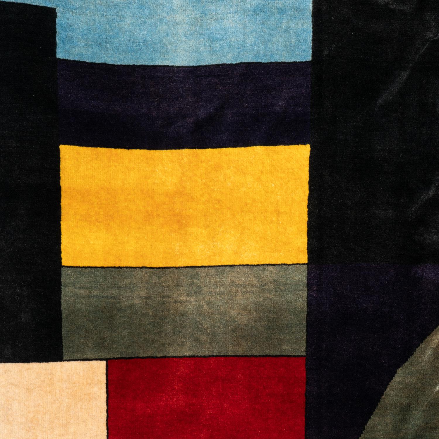 Teppich, oder Wandteppich, geometrisch und aus Wolle. Zeitgenössische Arbeit (20. Jahrhundert) im Angebot