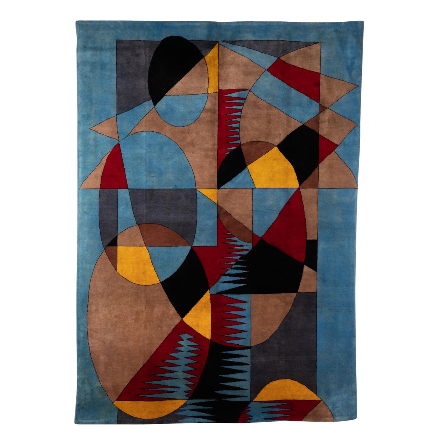 Rug, or tapestry, inspired by Delaunay. Contemporary work In Good Condition For Sale In Saint-Ouen, FR