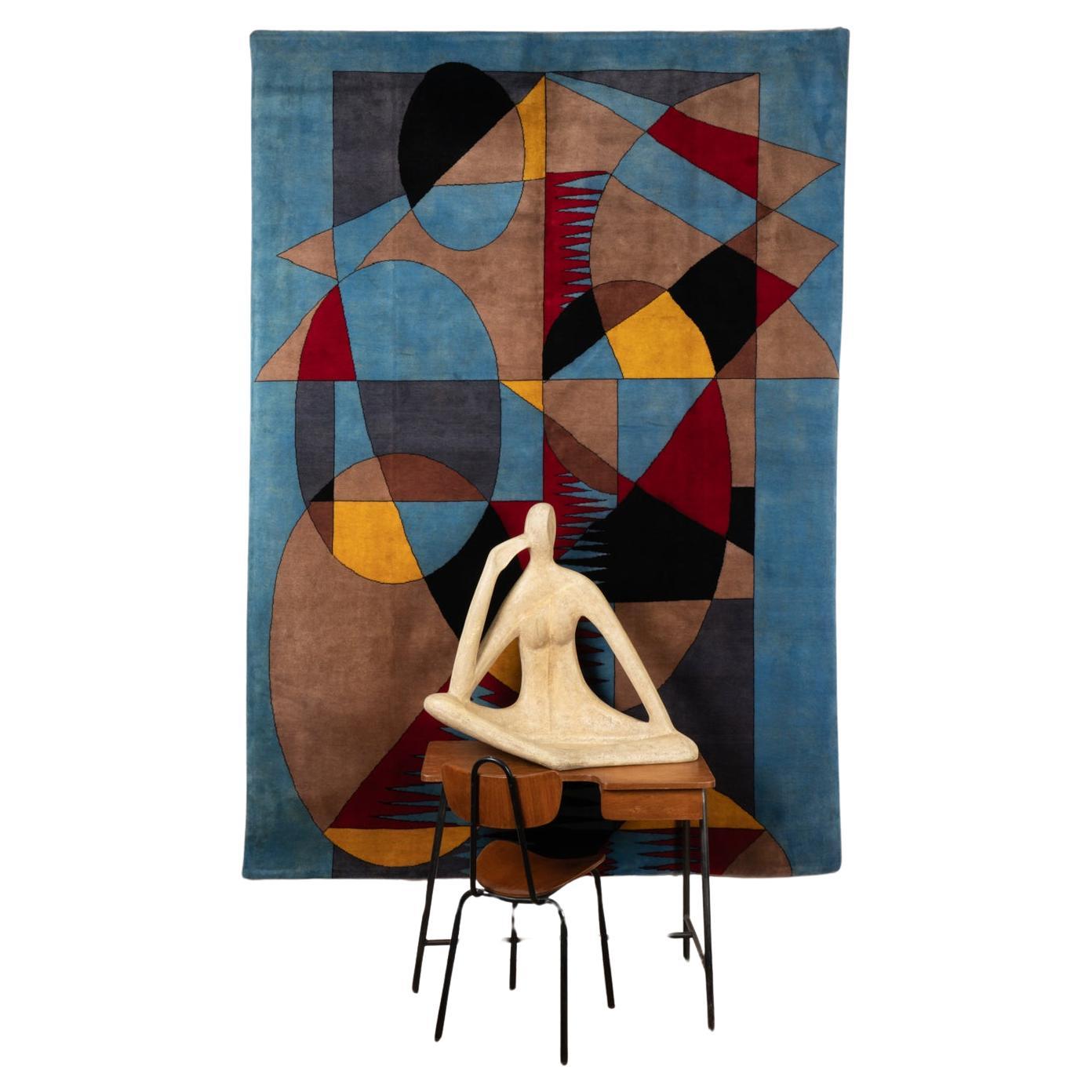 Rug, or tapestry, inspired by Delaunay. Contemporary work For Sale