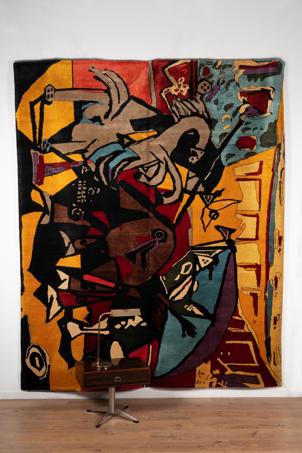 Teppich oder Wandteppich, inspiriert von Picabia. Zeitgenössische Arbeit (Handgeknüpft) im Angebot