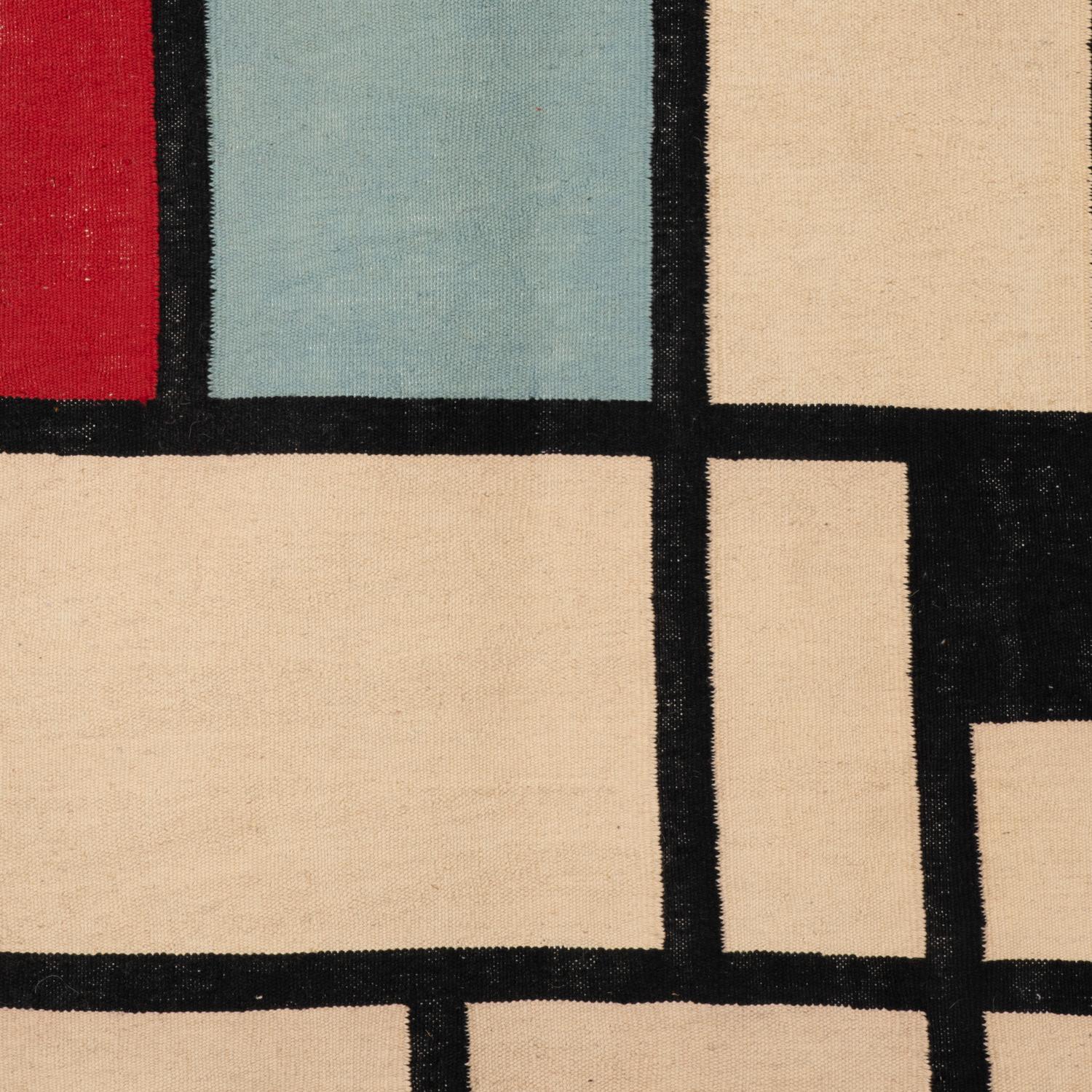 Appliqué Rug, or tapestry, inspired by Piet Mondrian. Contemporary work For Sale