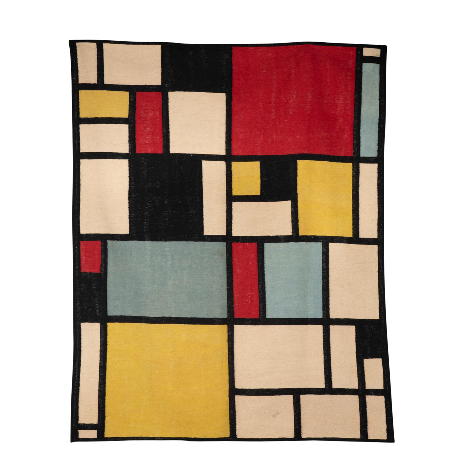 Rug, or tapestry, inspired by Piet Mondrian. Contemporary work In Good Condition For Sale In Saint-Ouen, FR