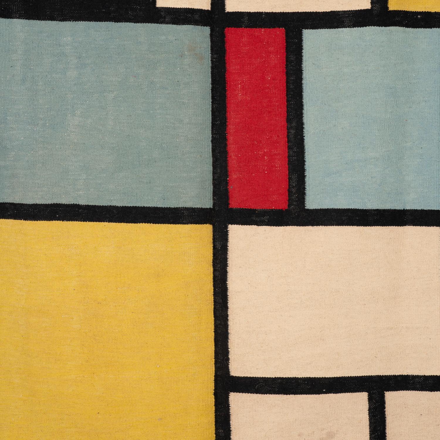 Wool Rug, or tapestry, inspired by Piet Mondrian. Contemporary work For Sale