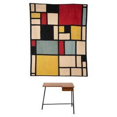 Retro Rug, or tapestry, inspired by Piet Mondrian. Contemporary work