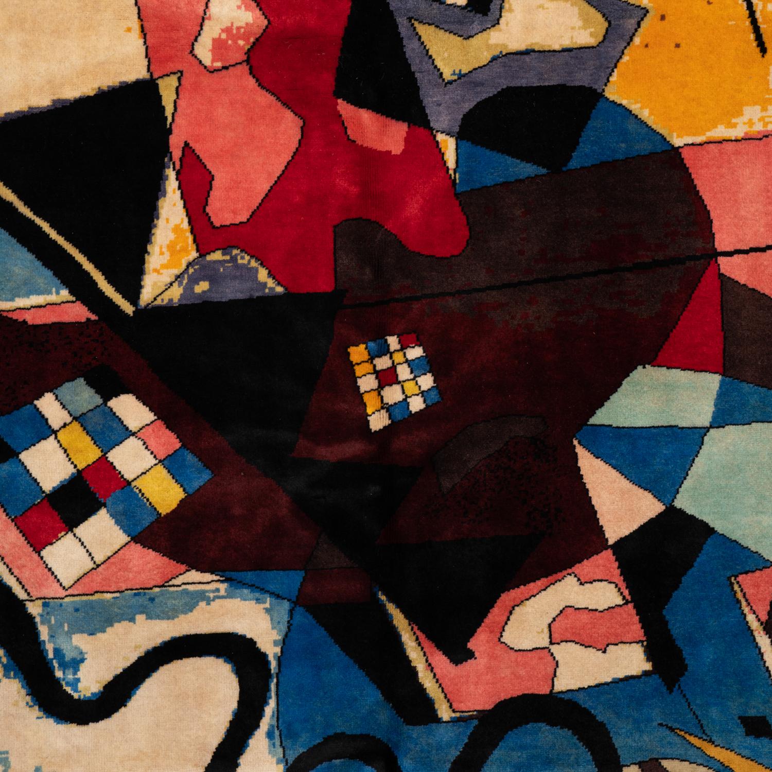 Teppich oder Wandteppich, inspiriert von Wassily Kandinsky. Zeitgenössische Arbeit (Handgeknüpft) im Angebot