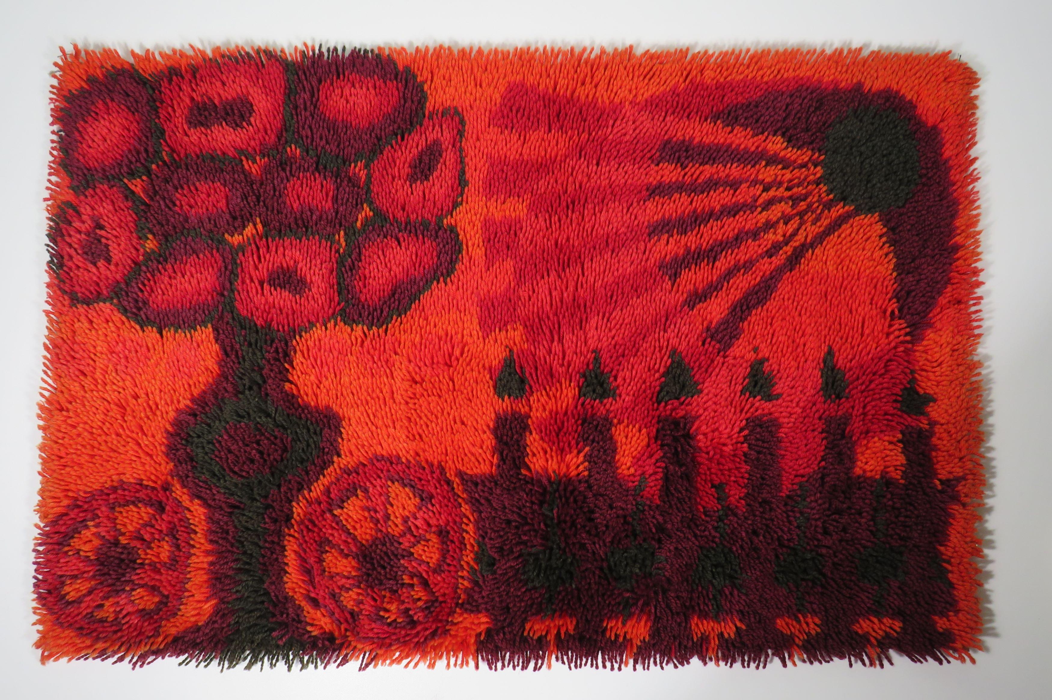 Wool Rug or Wall Tapestry by Ege Rya, Denmark 1965 For Sale