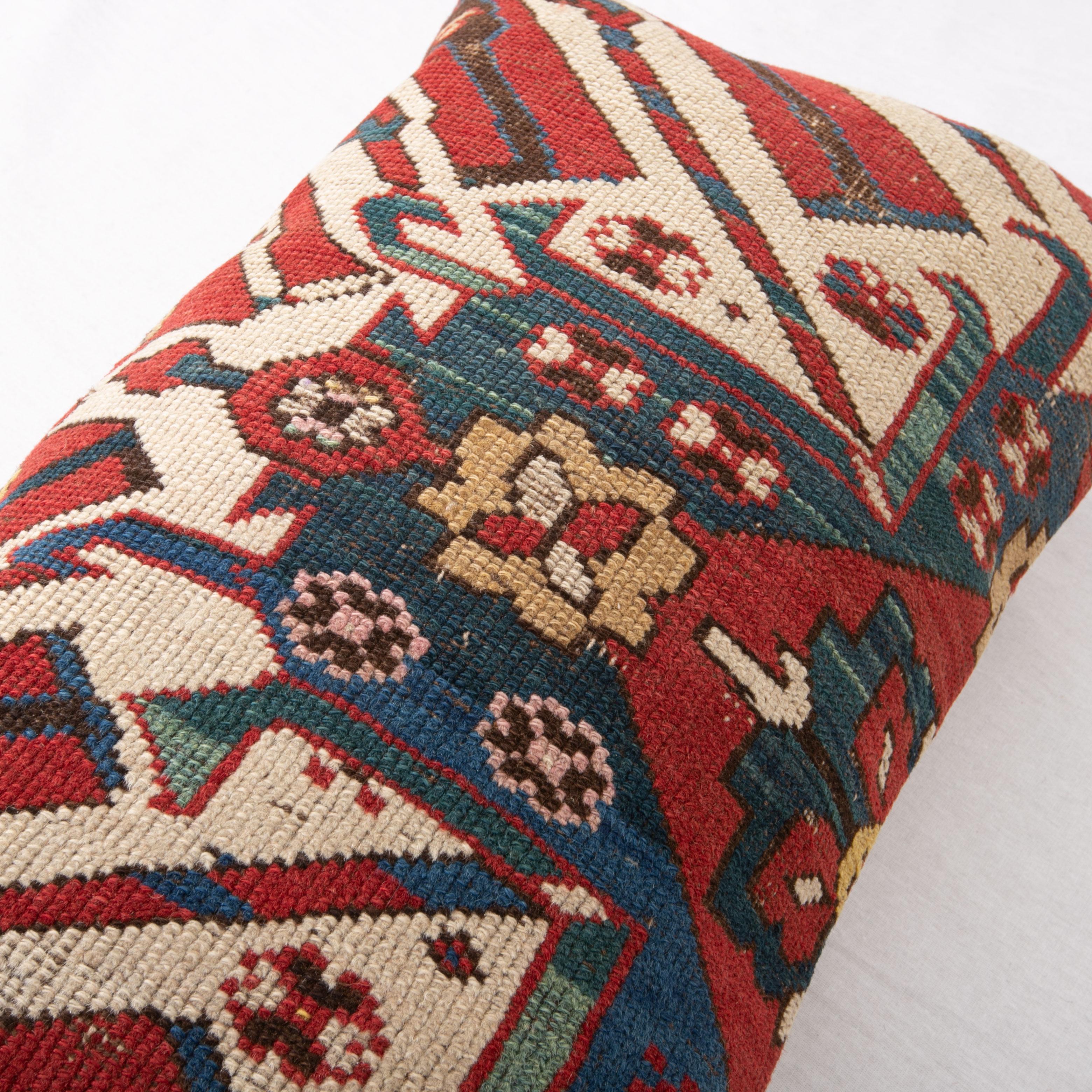 Rug Pillow Cover Made from a Caucasian Eagle Kazak Rug, Late 19th C. In Good Condition For Sale In Istanbul, TR