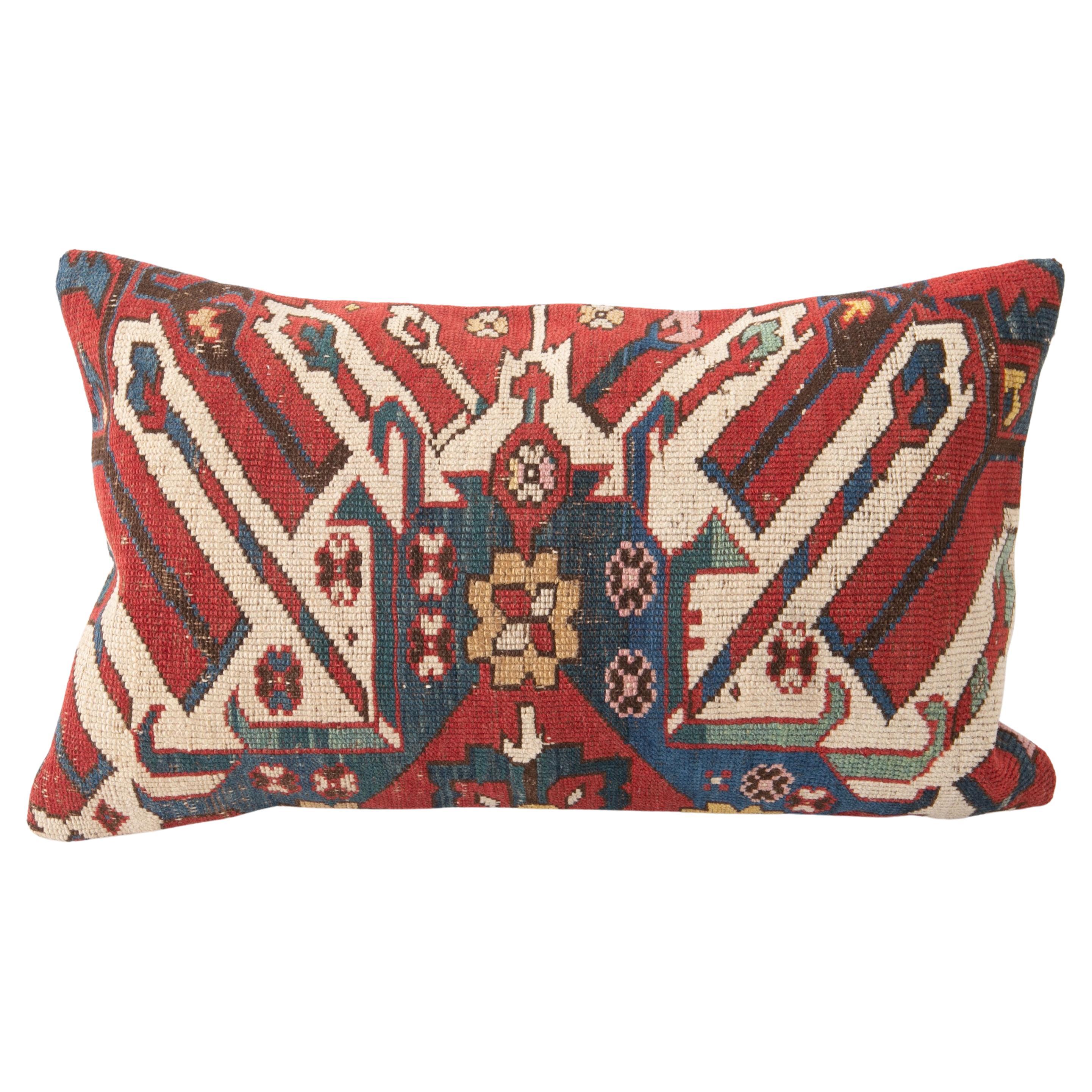 Coussin d'oreiller fabriqué à partir d'un tapis caucasien Kazak, fin du 19e siècle