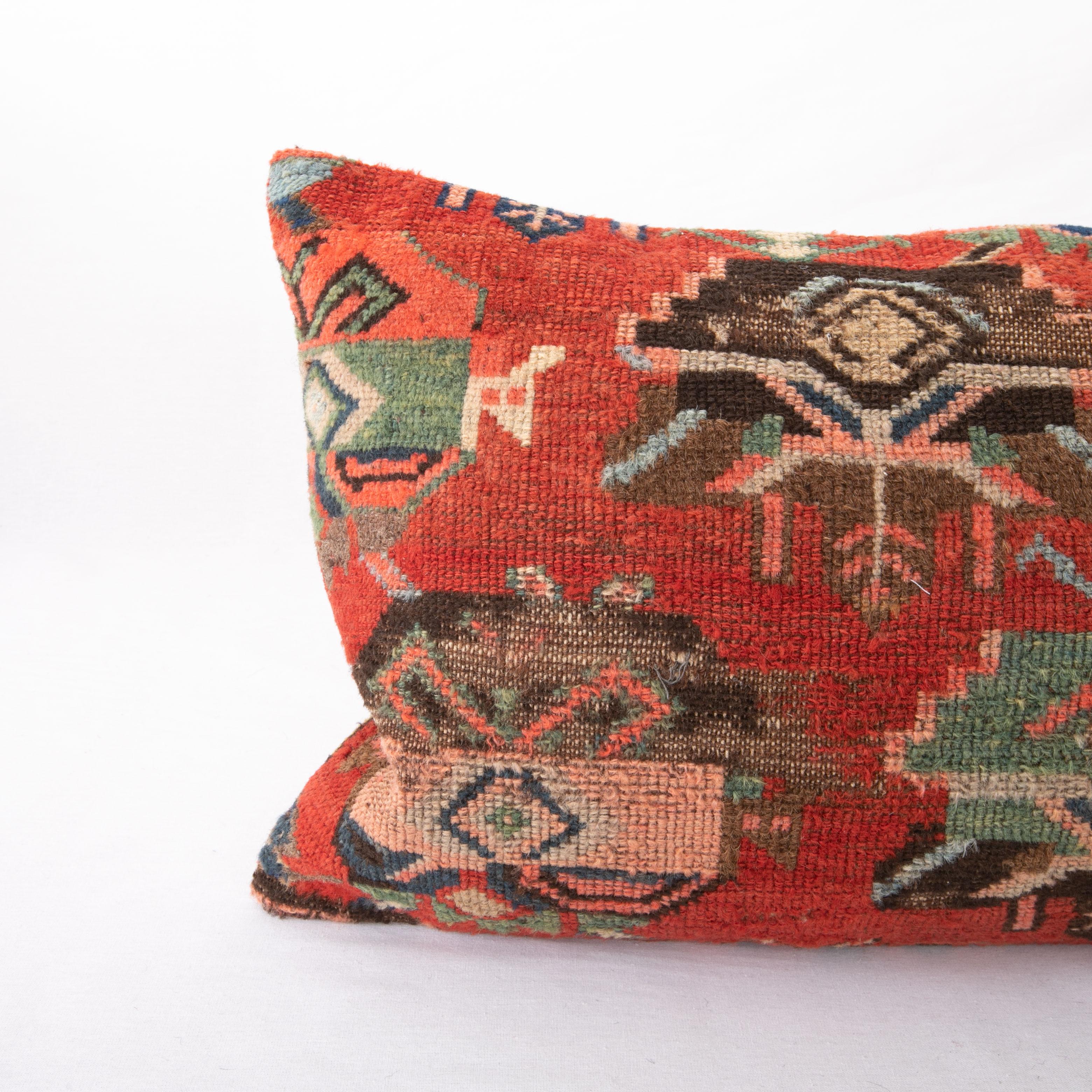 Tribal Rug Pillow Cover Made from a Caucasian Karabagh Rug, late 19th / Early 20th C. For Sale